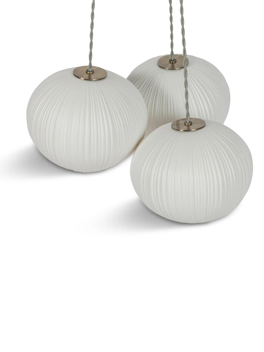 Sea Urchin Porcelain 3 Light Pendant White - Image 3