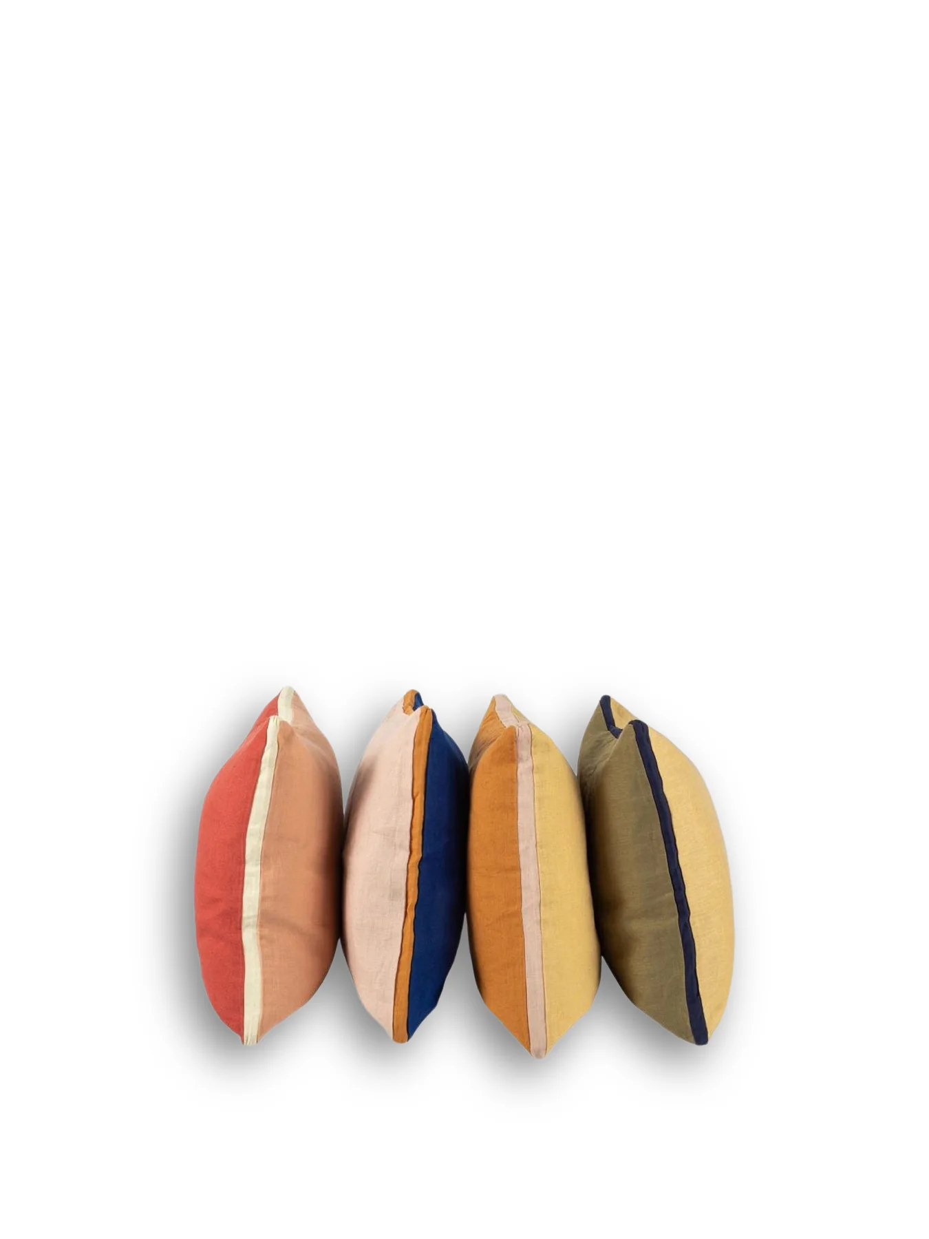 Limited Edition Linen Cushion Light Yellow & Toffee 45 x 45 cm - Image 4