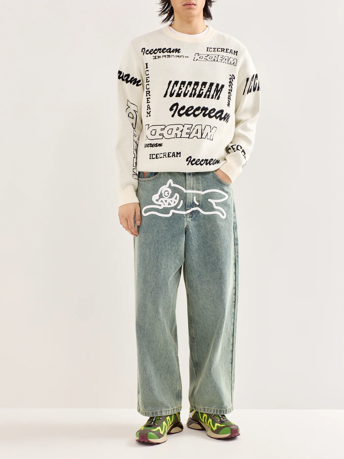 Logo Knitted Crewneck Cream - Image 2