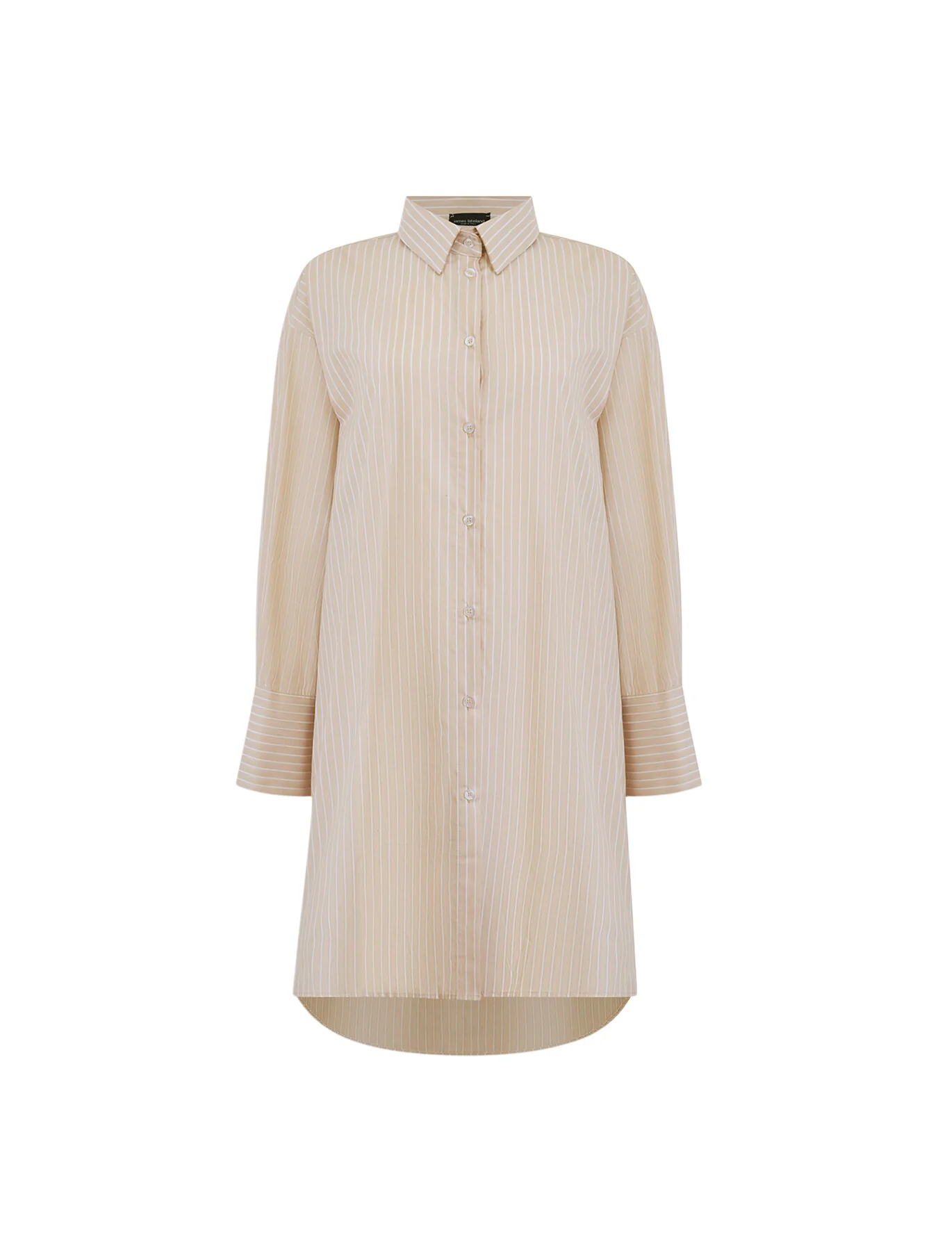 Beige-White Striped Shirt