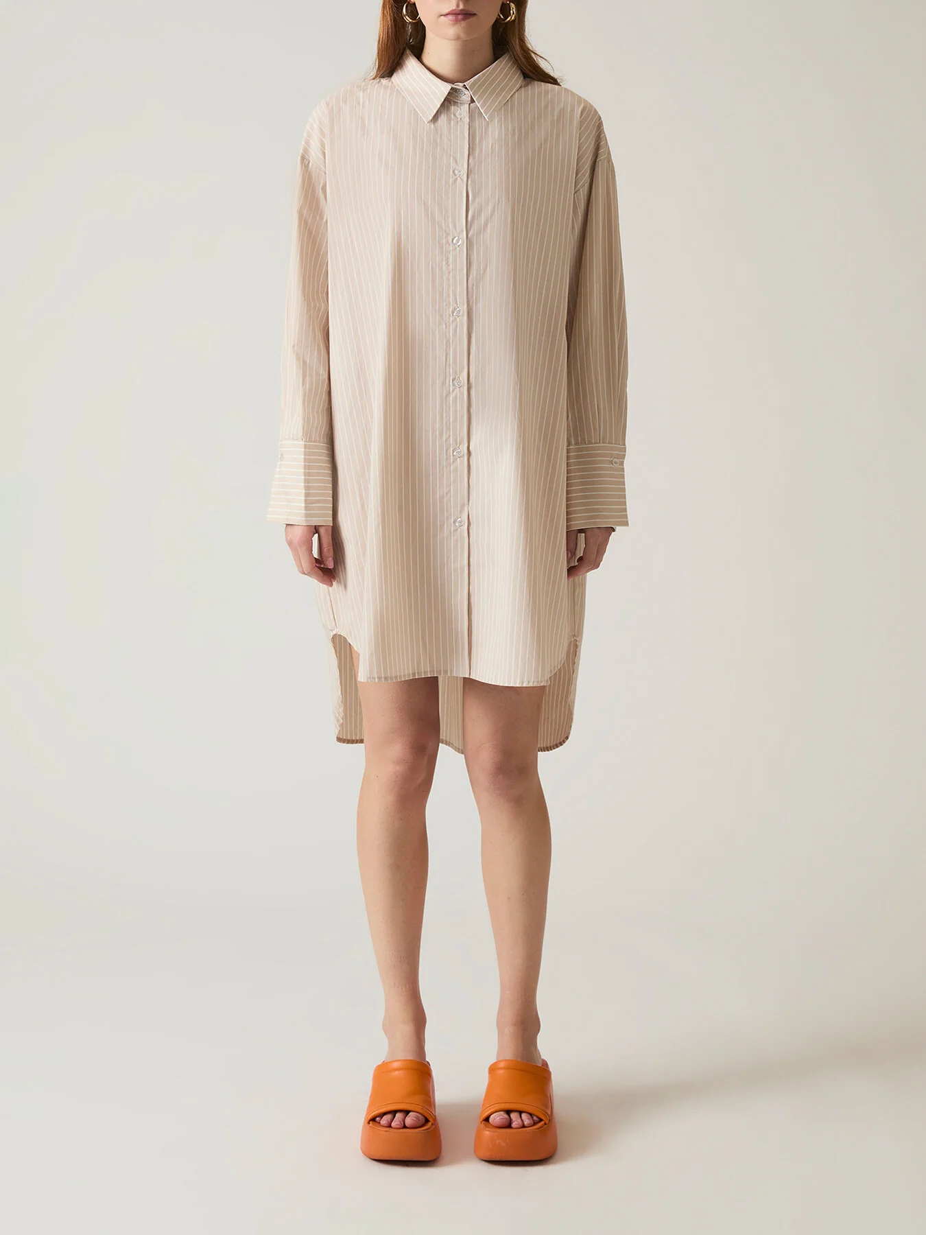 Beige-White Striped Shirt - Image 2