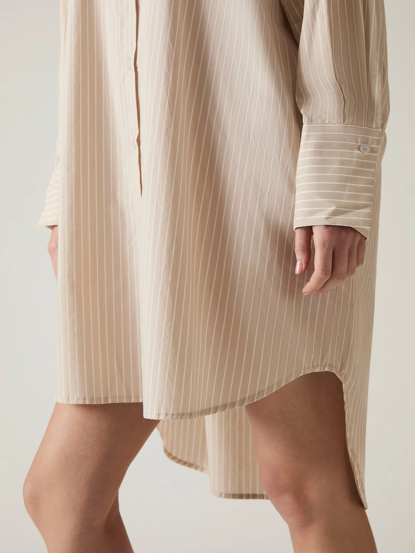 Beige-White Striped Shirt - Image 4