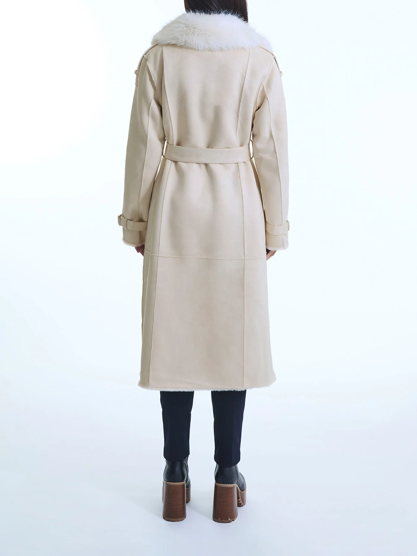 Faux Fur Suede Coat - Image 4