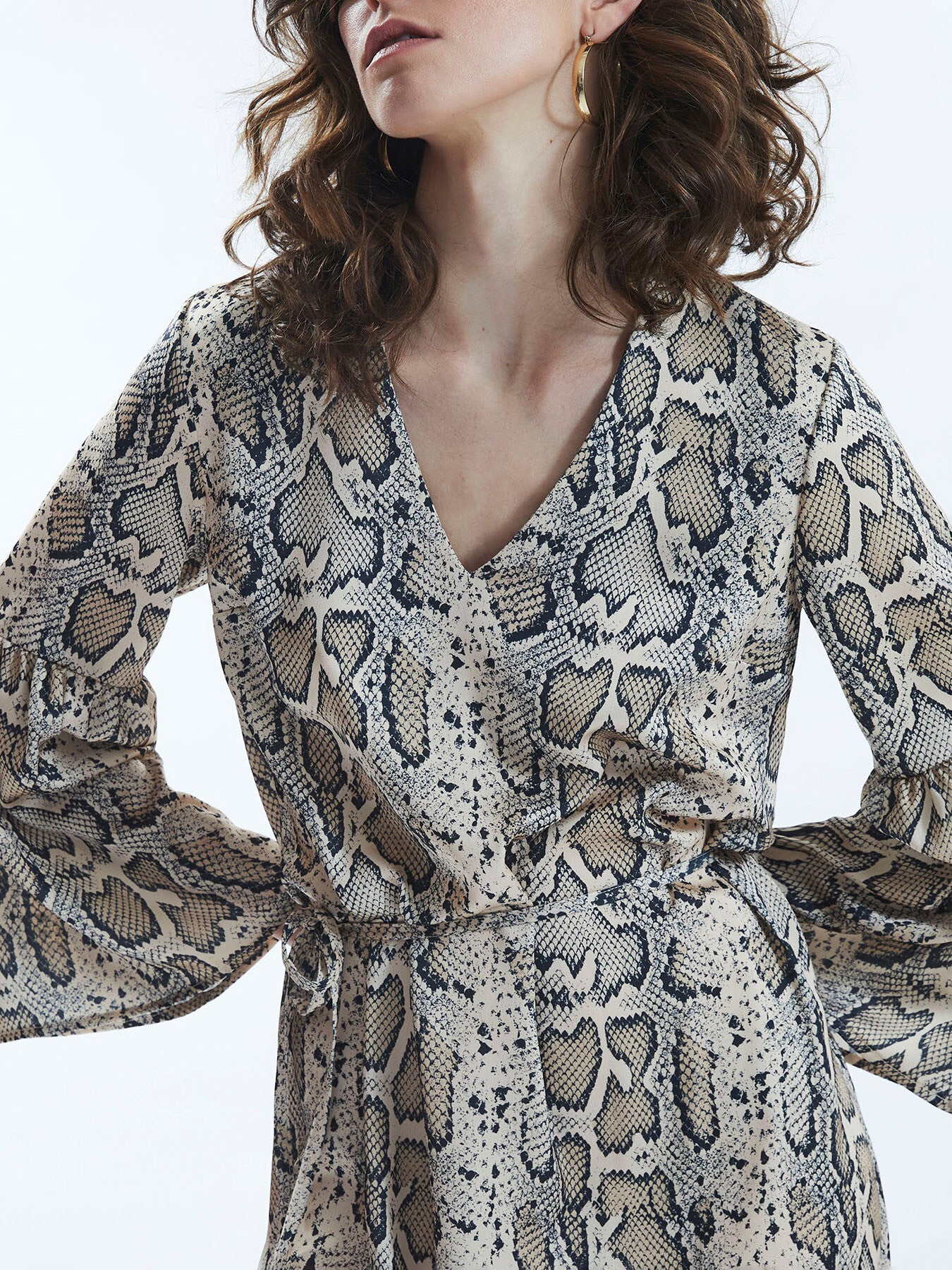 Python Print Belted Dress - Image 3