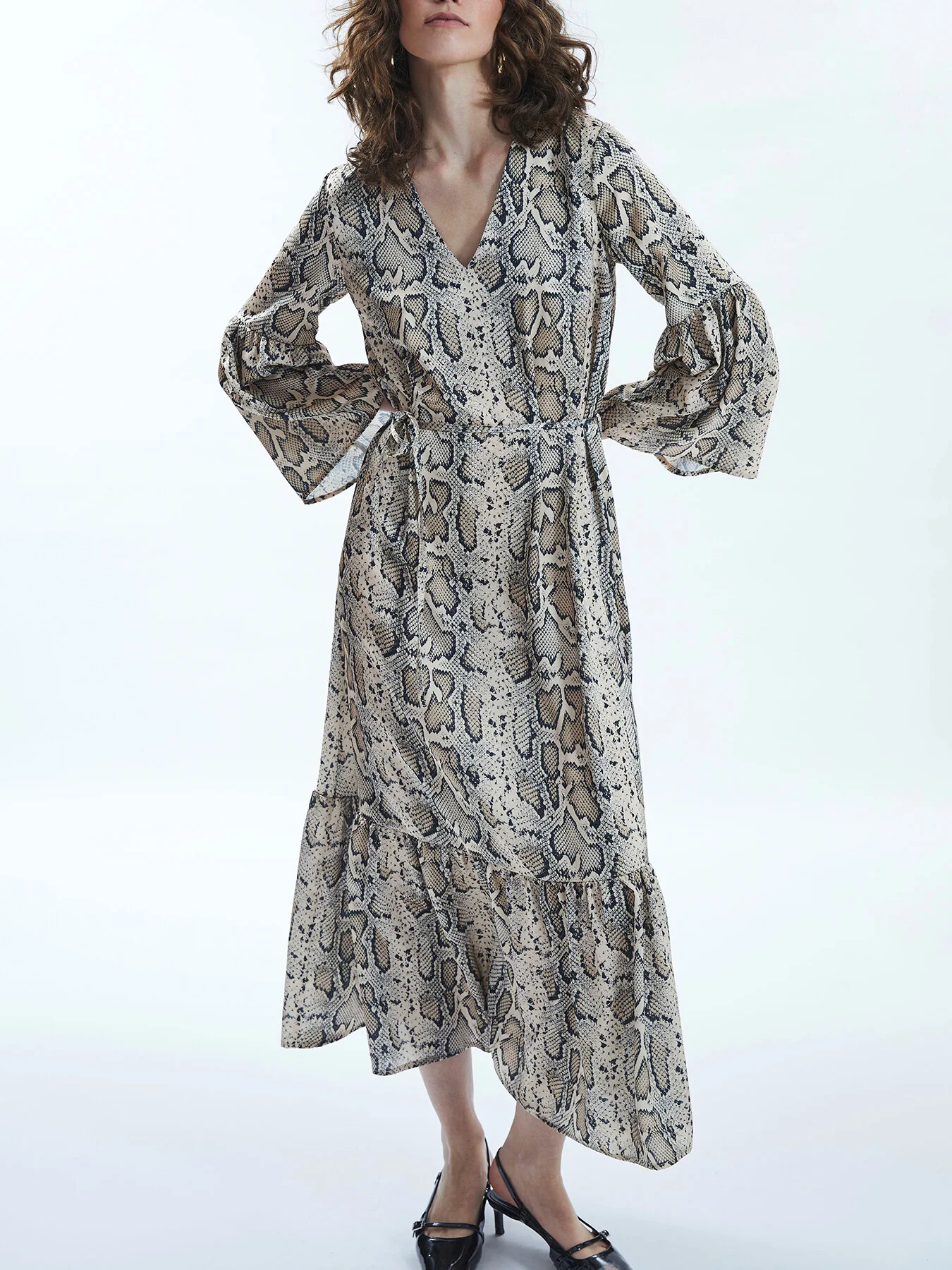 Python Print Belted Dress - Image 4