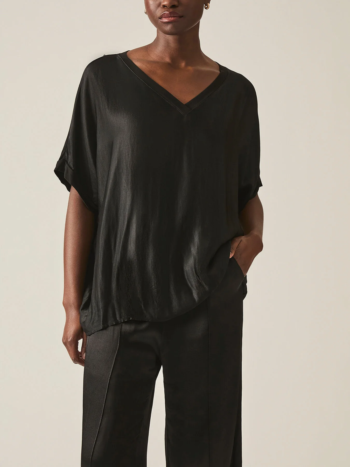 Satin Short Sleeve Top - Image 3