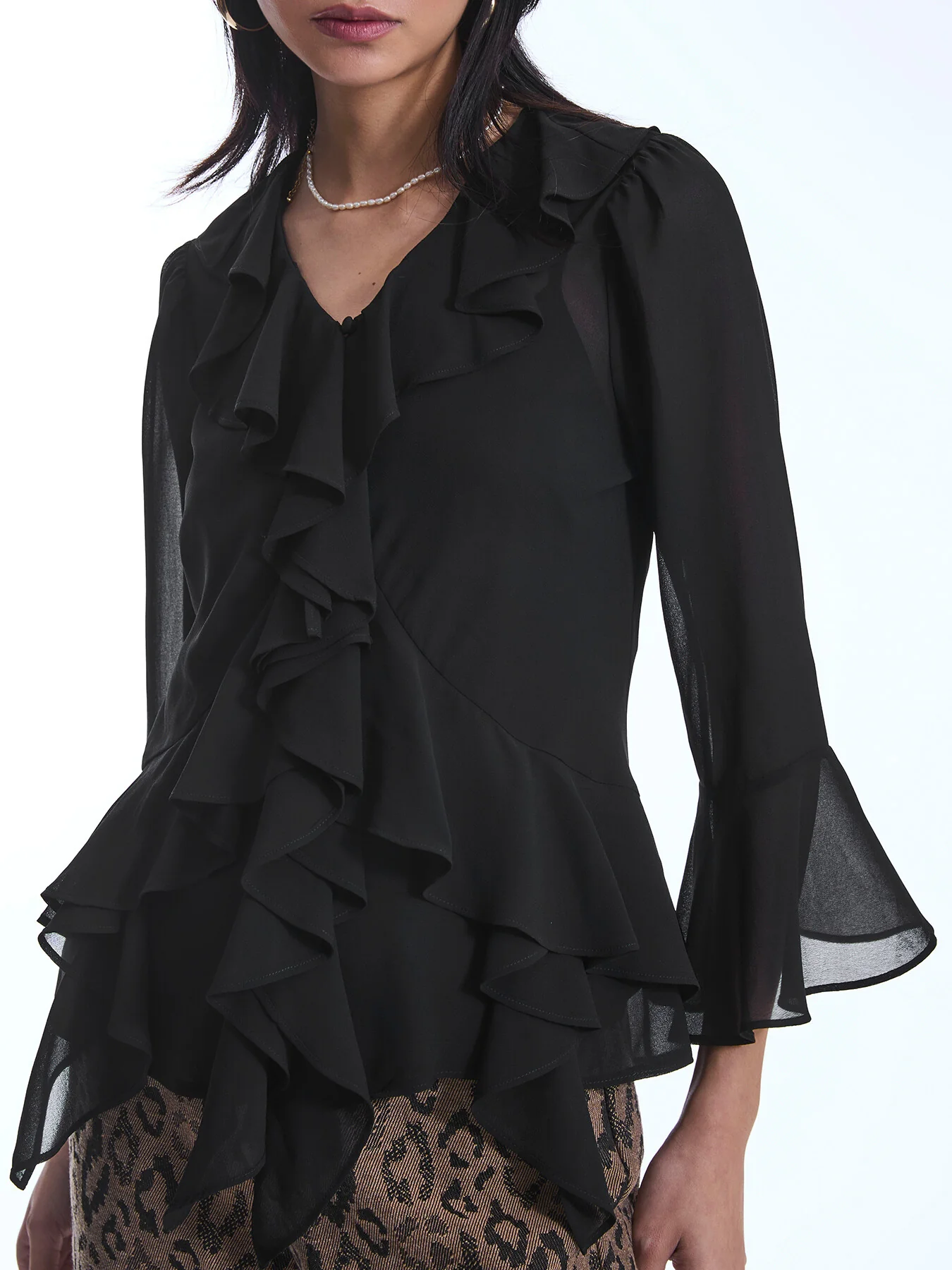 Chiffon Ruffle Shirt - Image 3