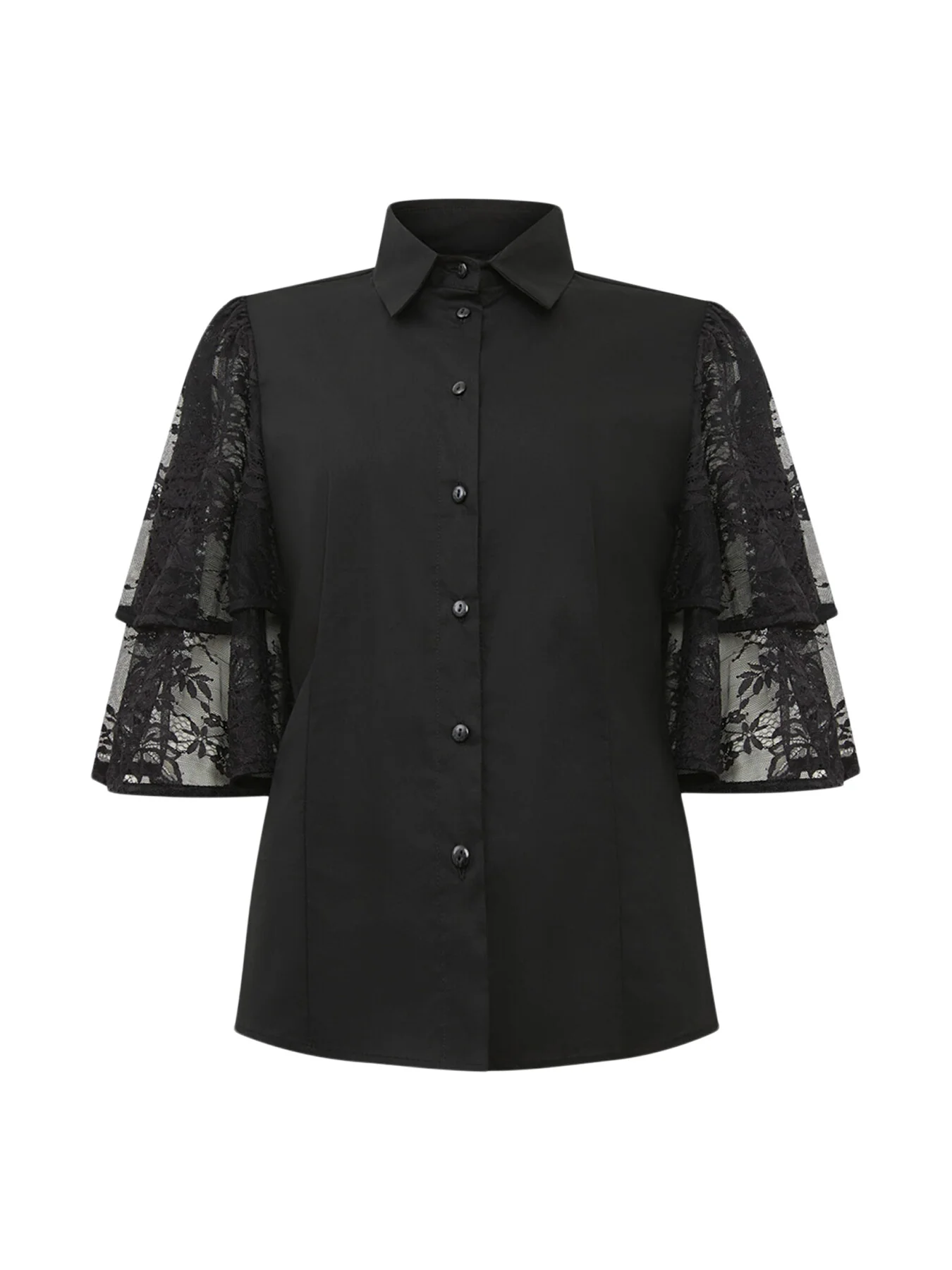 Lace Frill Short Sleeve Shirt