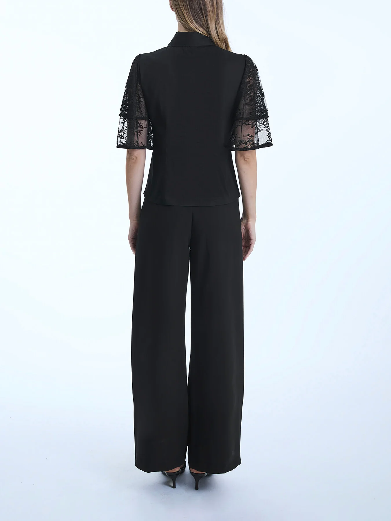 Lace Frill Short Sleeve Shirt - Image 4