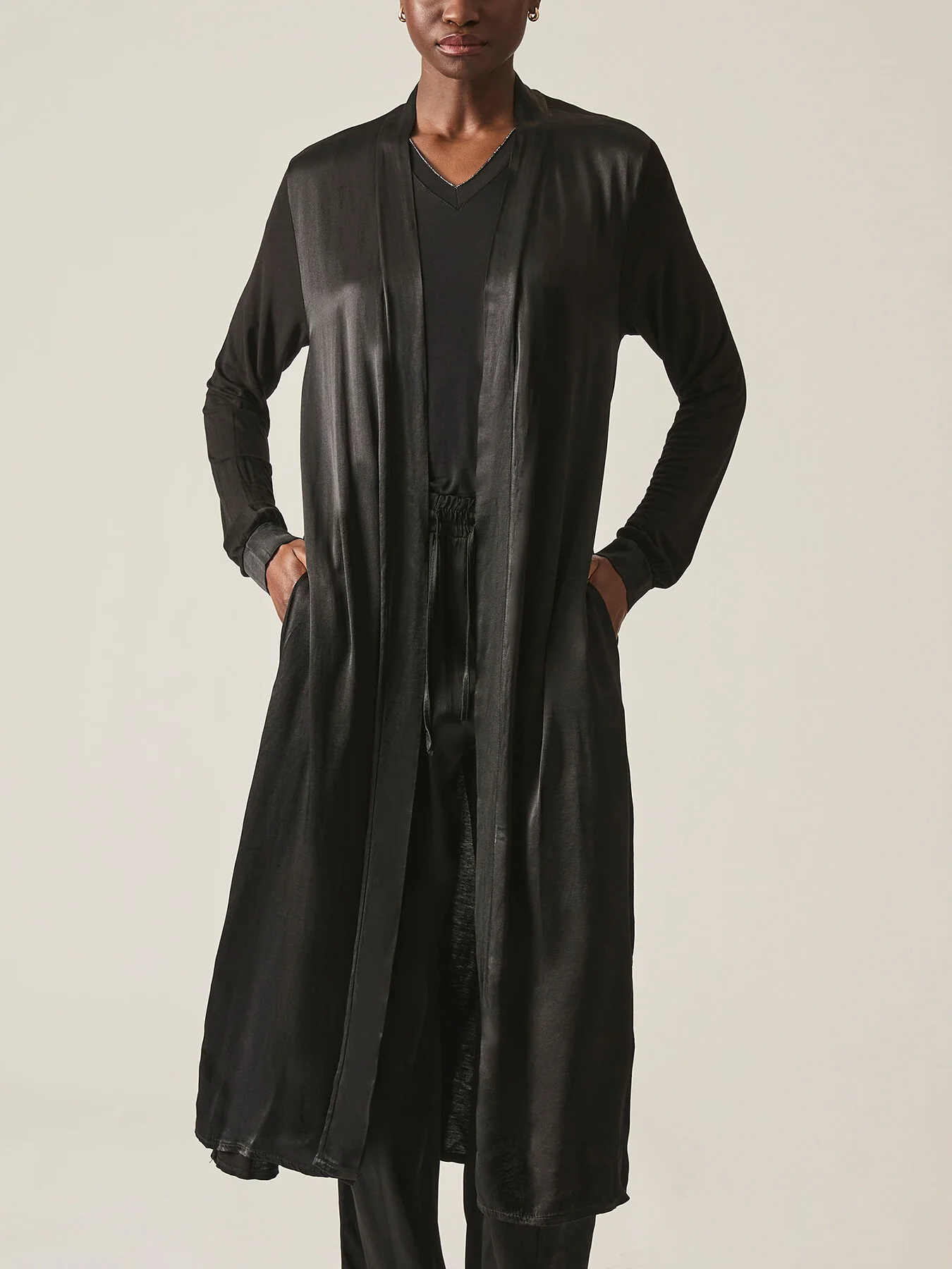 Long Satin Cardigan - Image 3