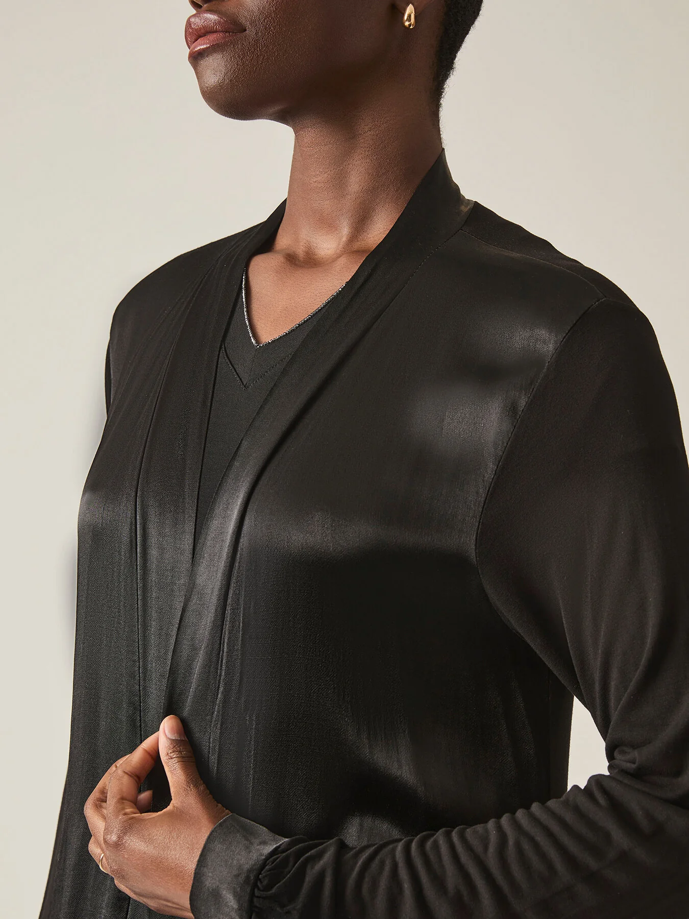 Long Satin Cardigan - Image 4