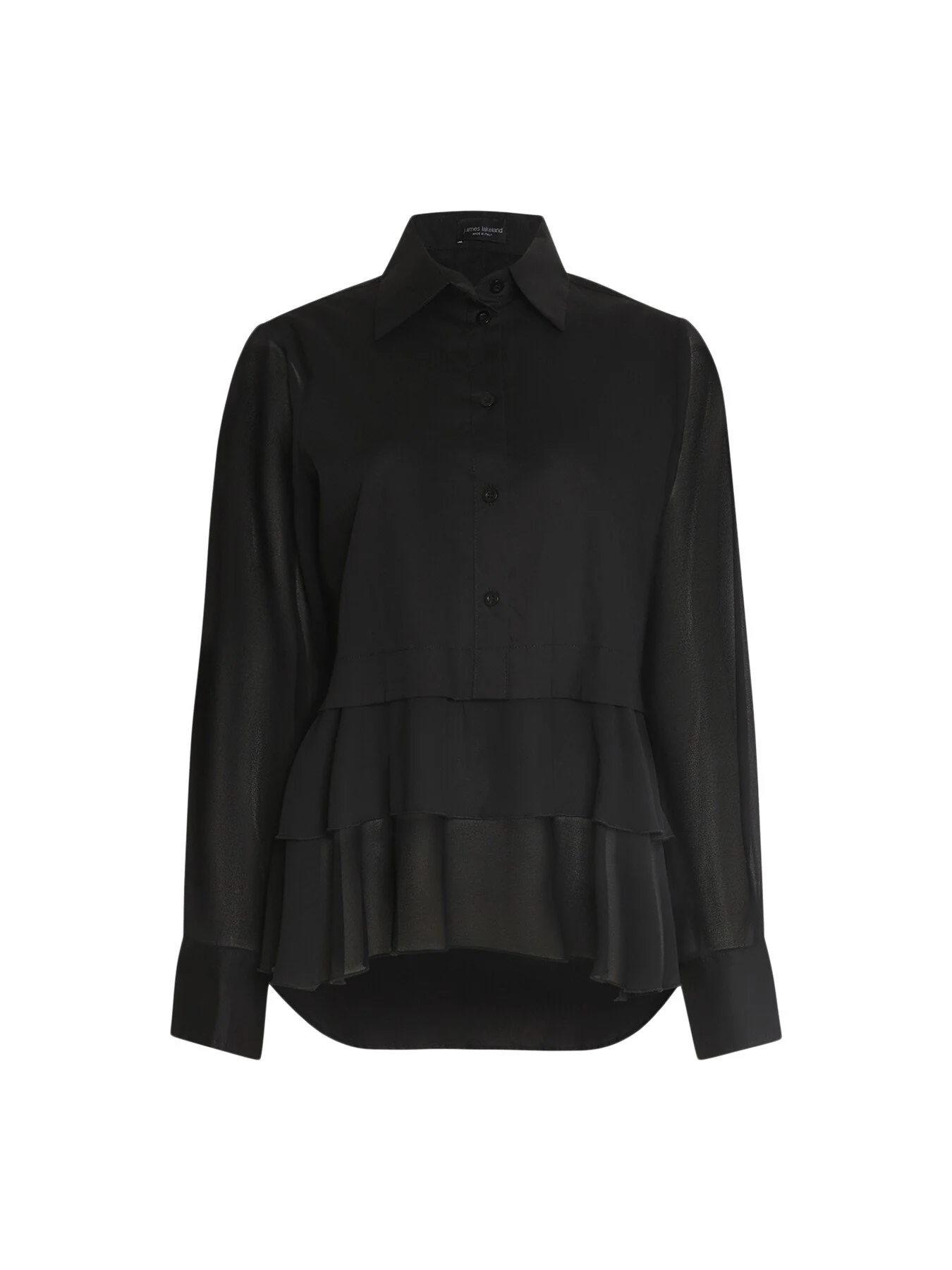 Sheer Sleeve Ruffle Shirt