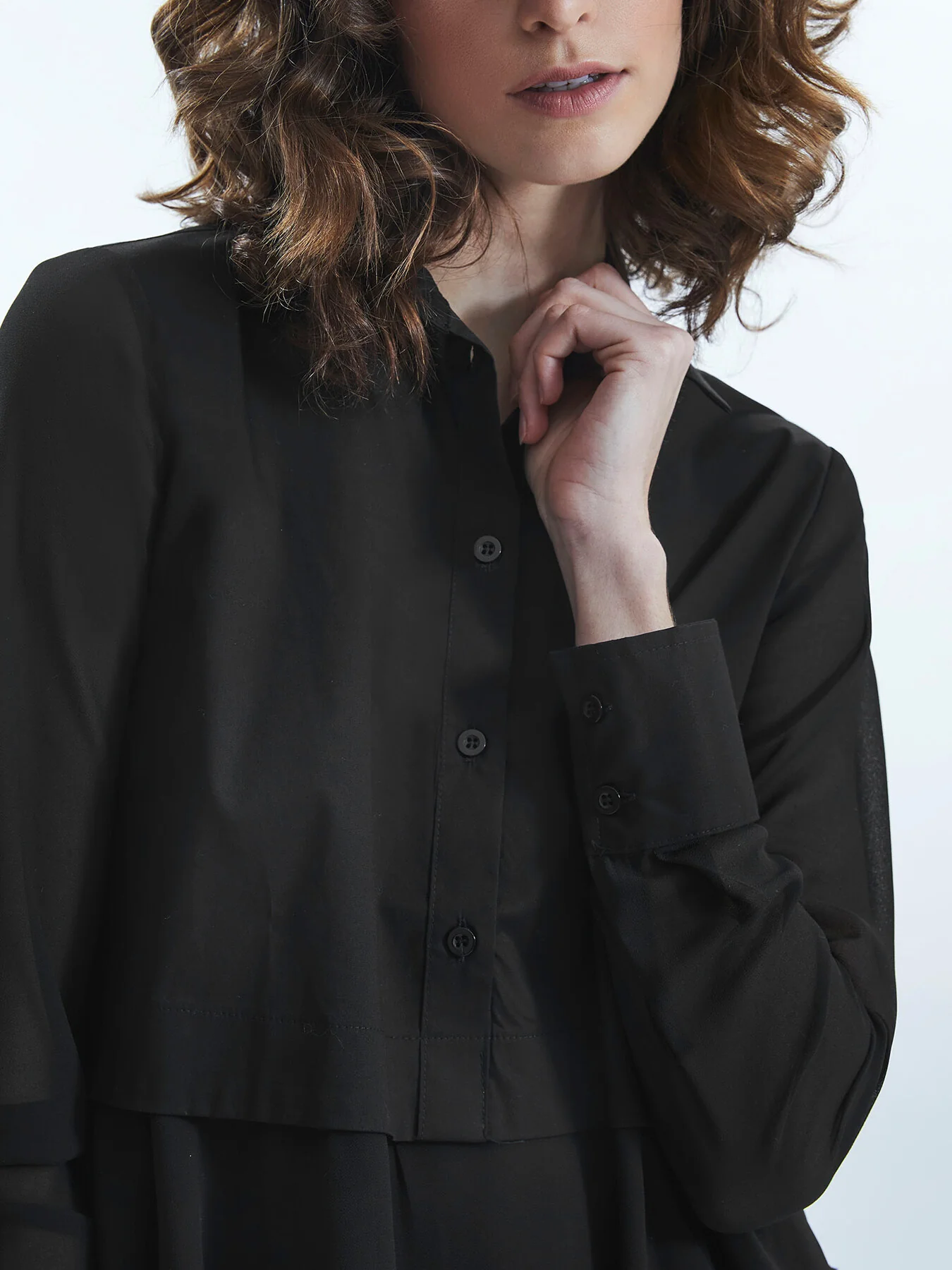 Sheer Sleeve Ruffle Shirt - Image 3