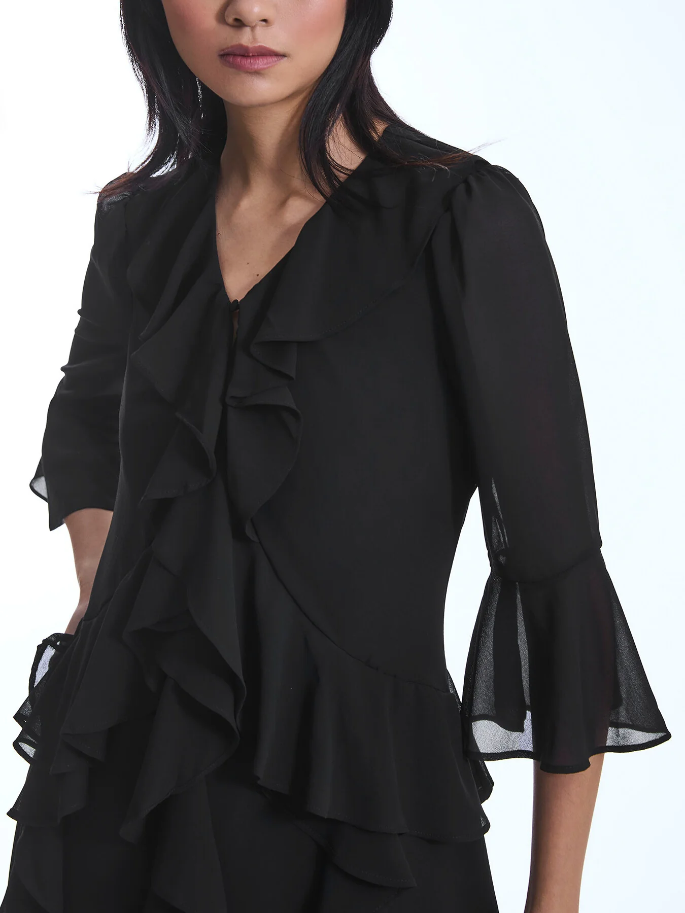 V-Neck Ruffle Dress - Image 3