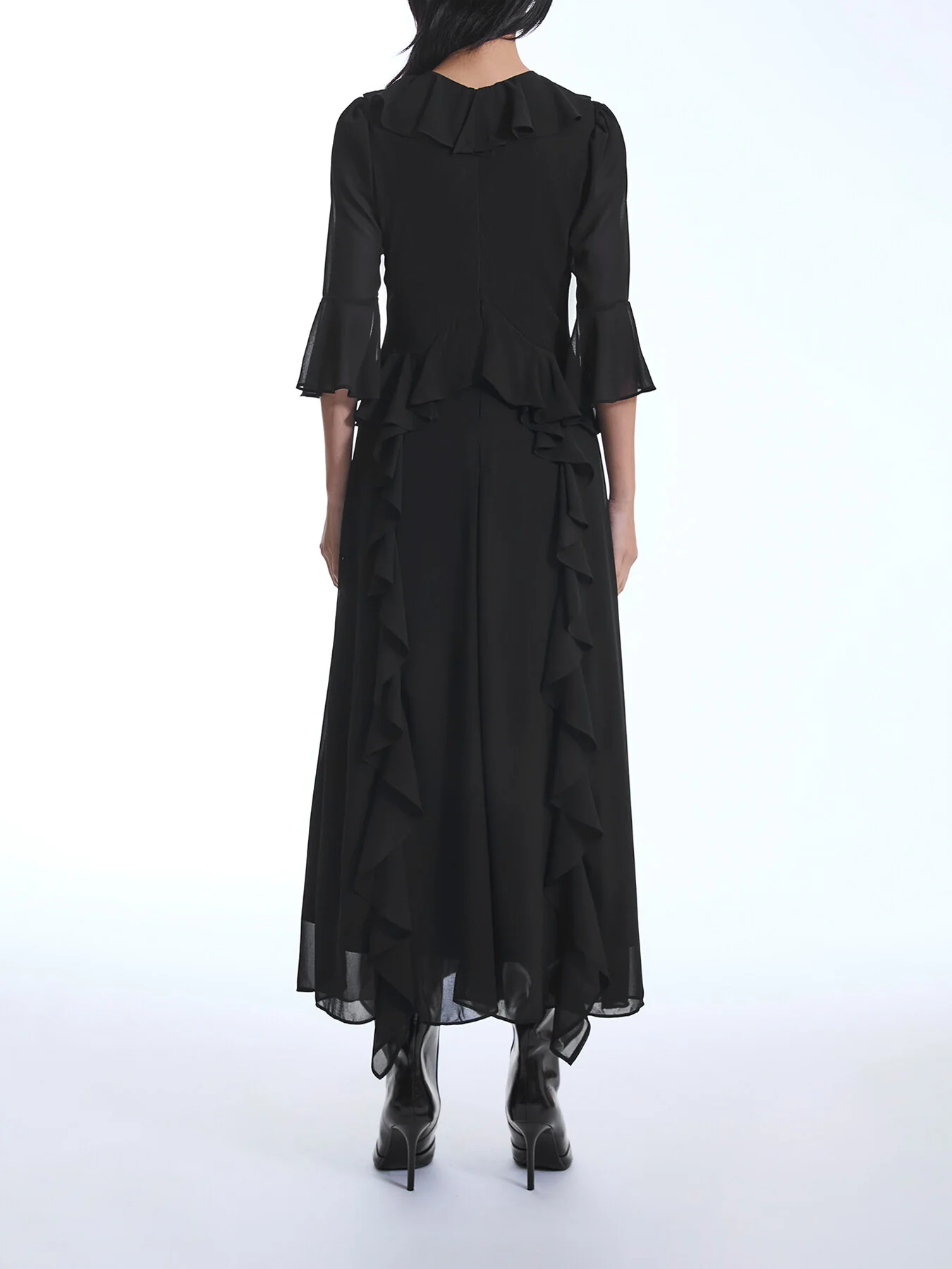 V-Neck Ruffle Dress - Image 5