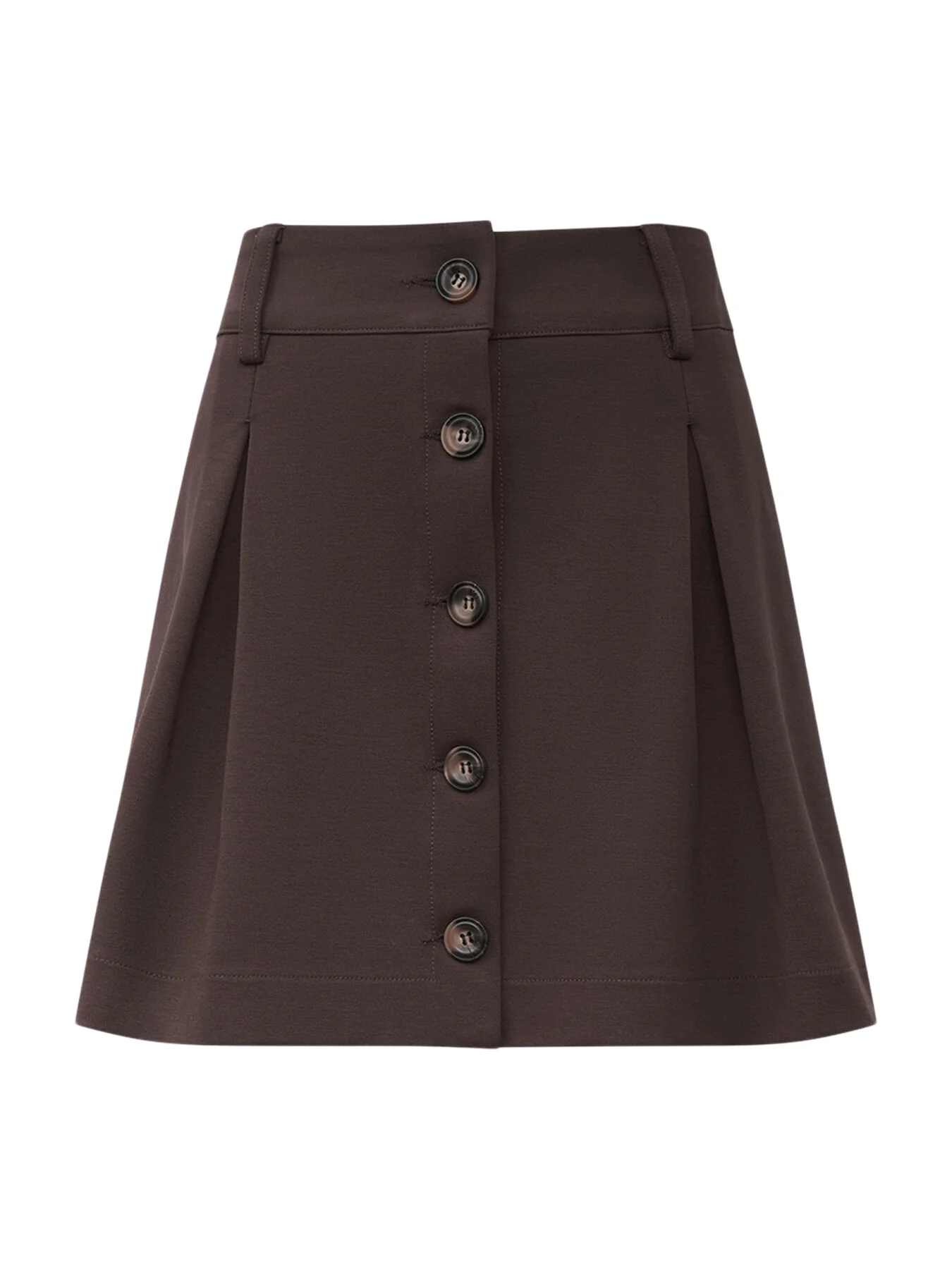 Pin Tuck Button Skirt