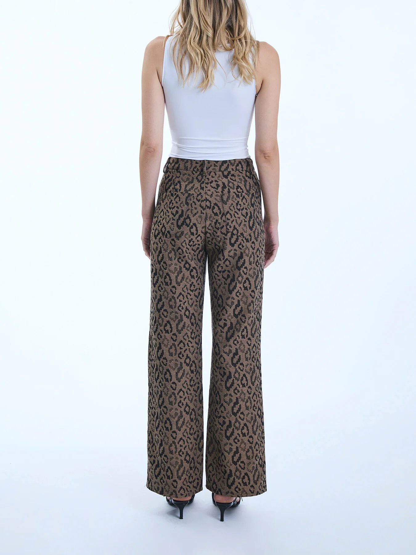 Leopard Print Detail Trousers - Image 4