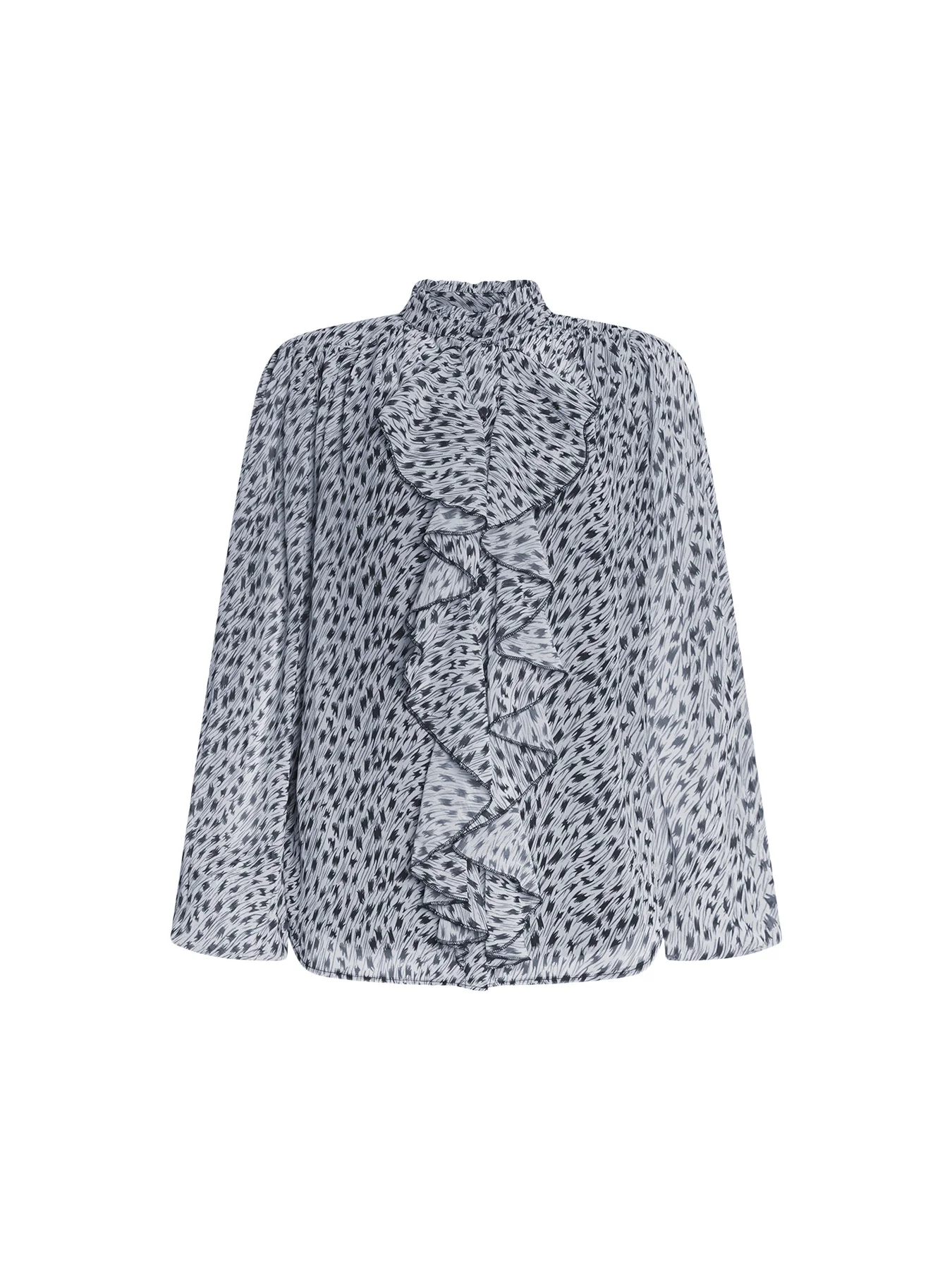 Printed Ruffle Detail Shirt