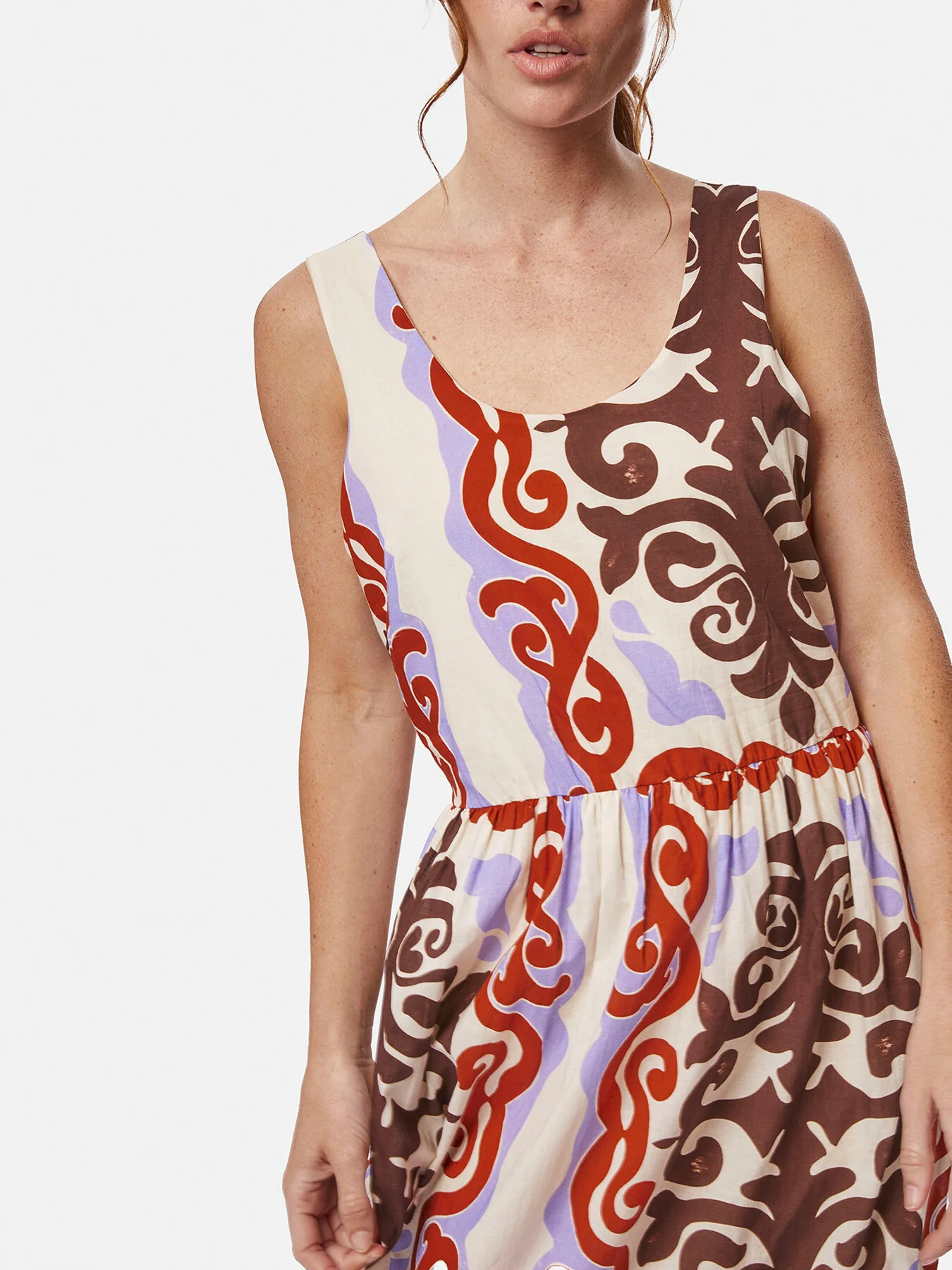 Wide Neckline Strappy Midi Dress - Image 3