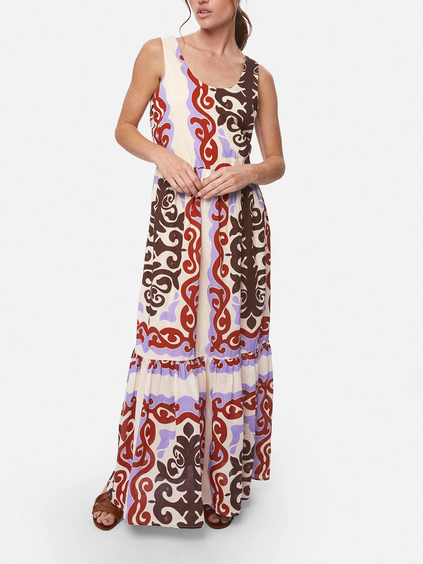 Wide Neckline Strappy Midi Dress - Image 4