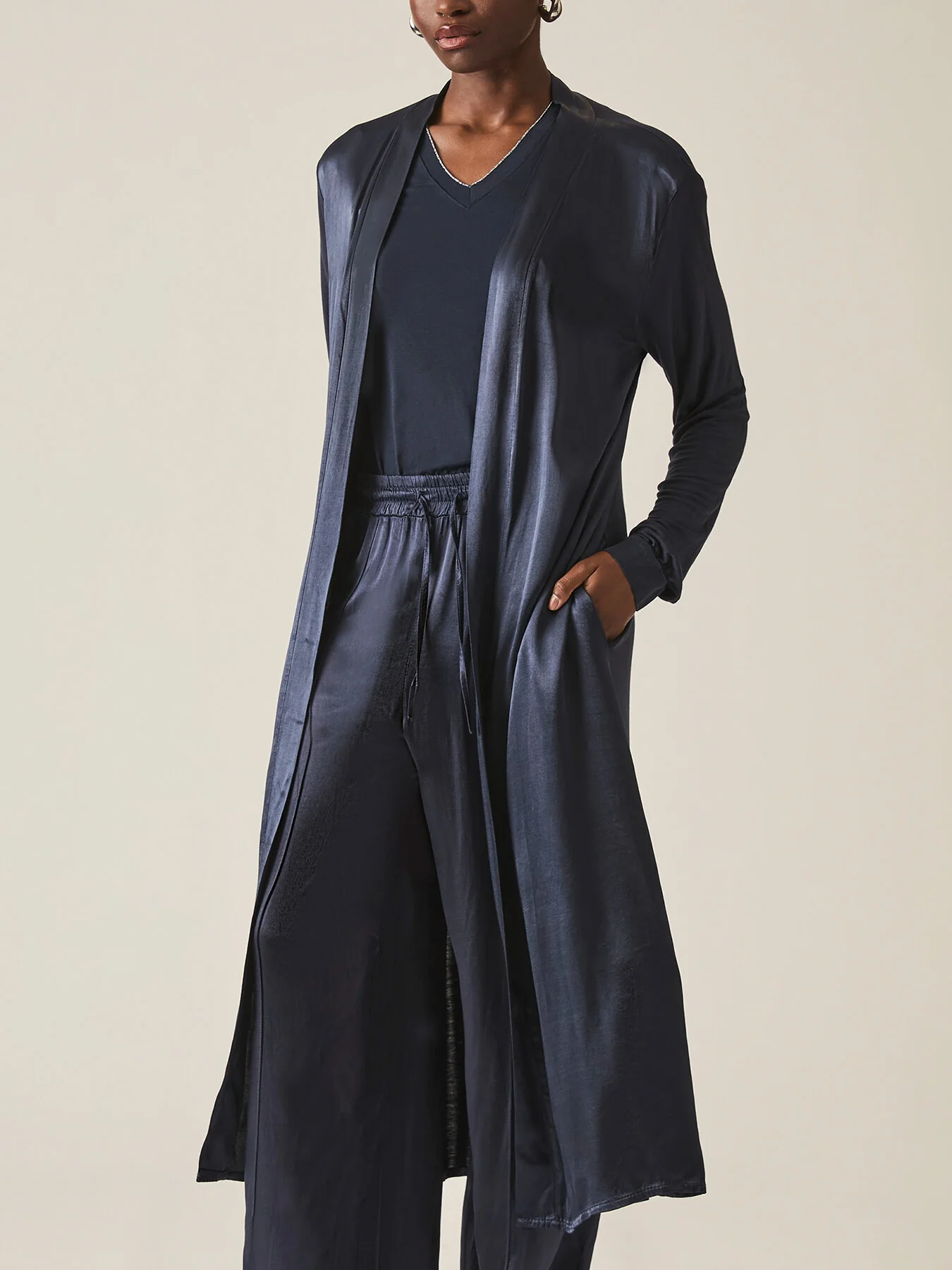 Long Satin Cardigan - Image 3