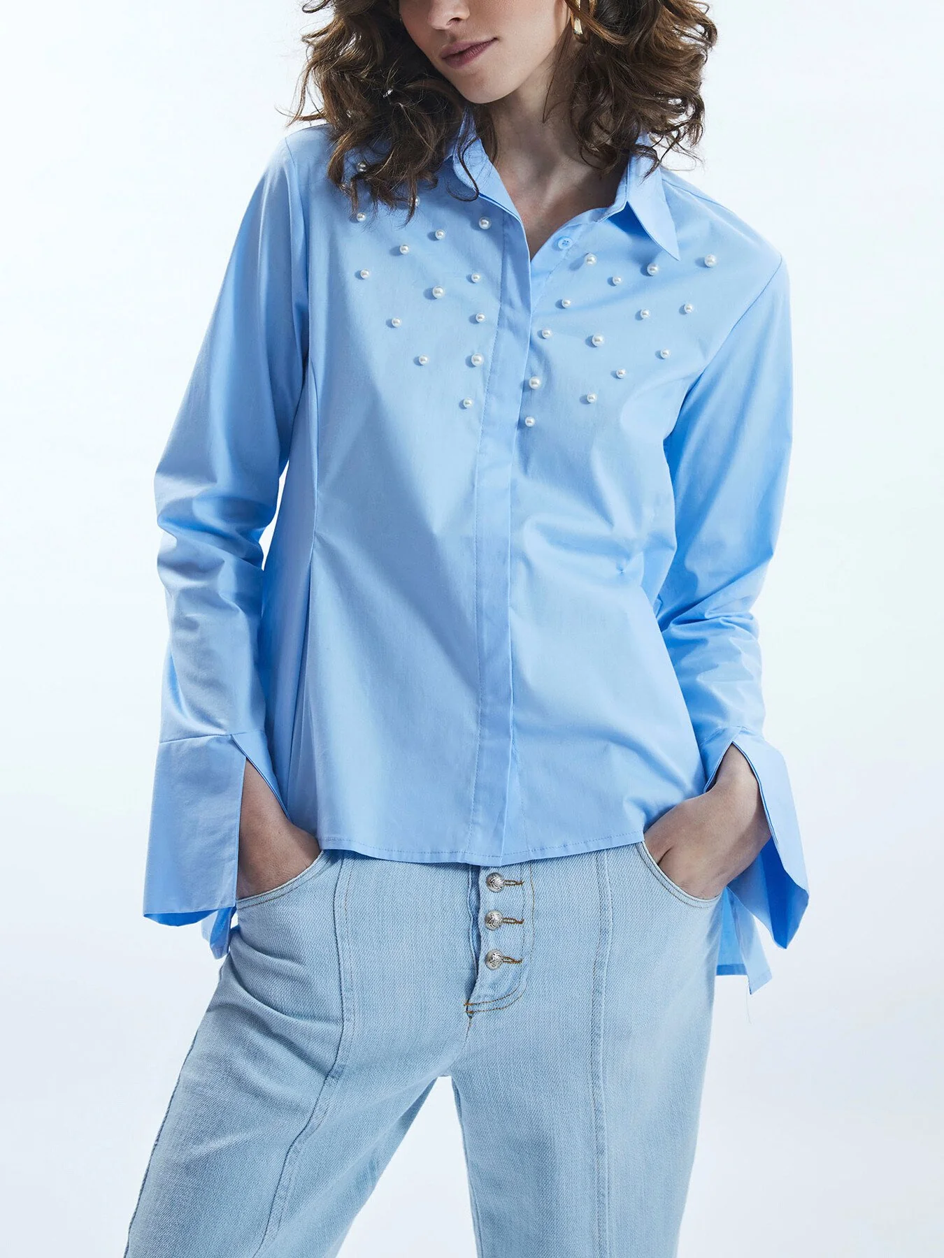 Pearl Detail Shirt - Image 4