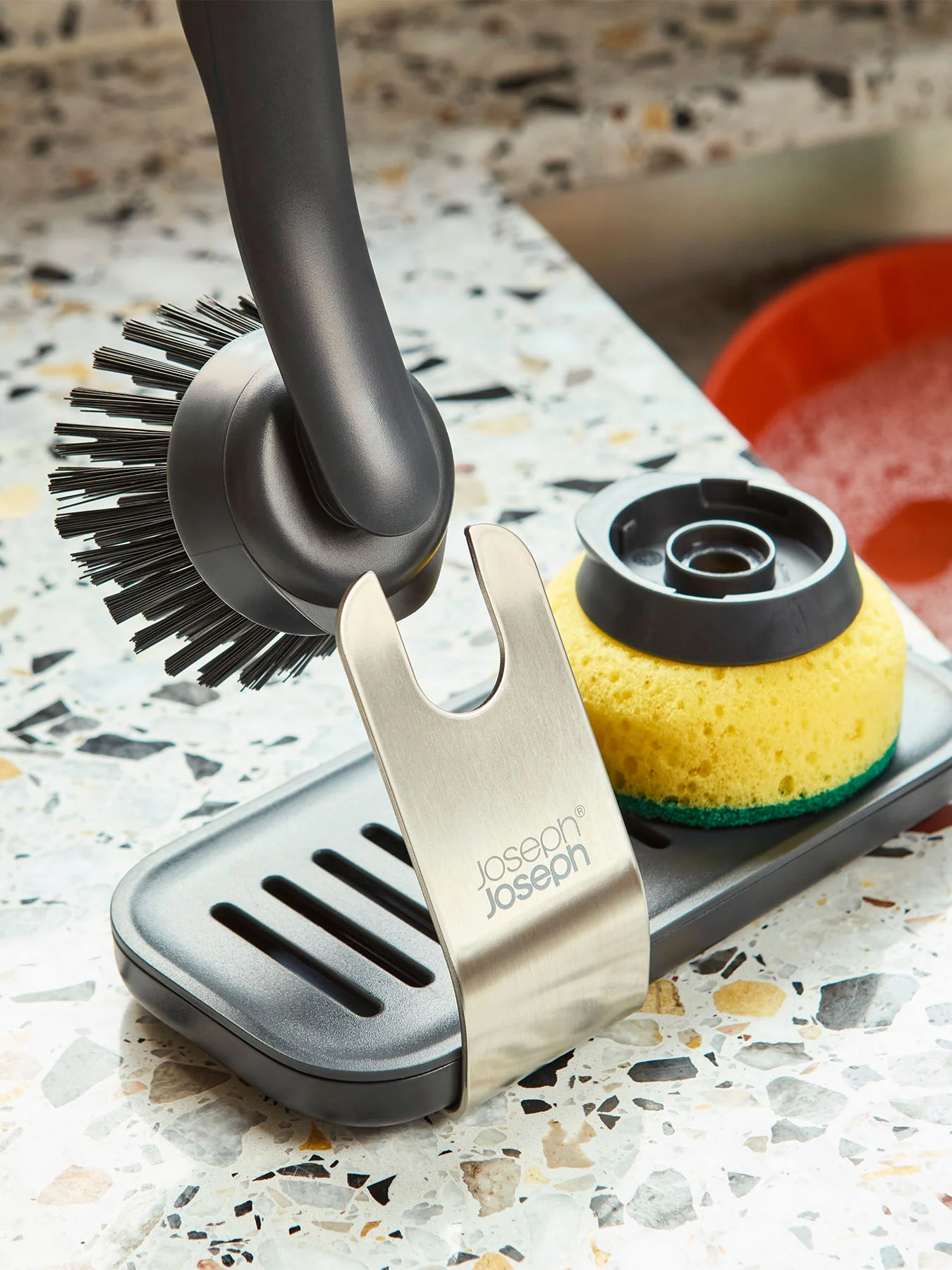 SinkTech Washing Up Brush And Sponge Set With Stand - Image 4