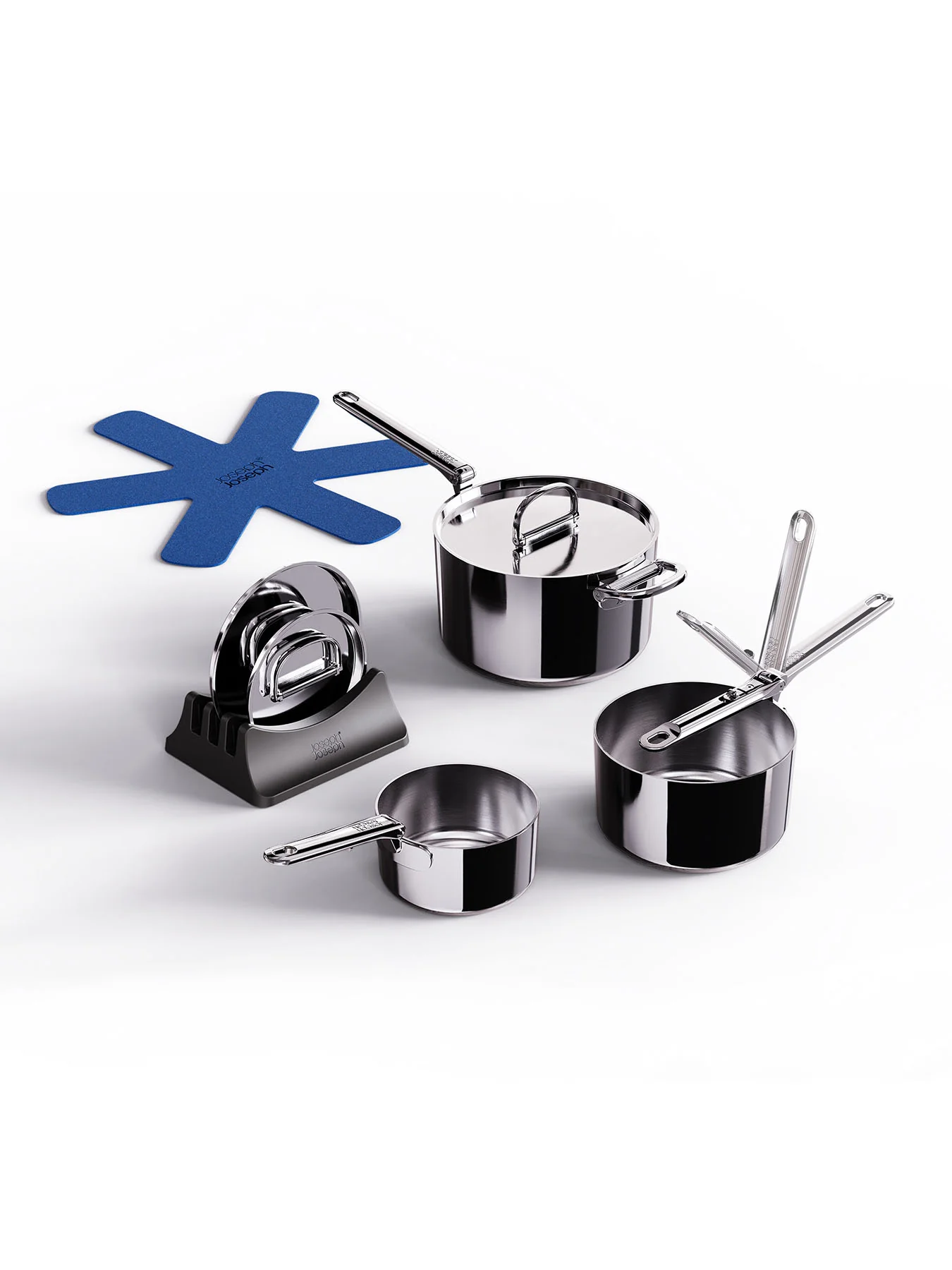 Space Steel 3 Piece Stainless Steel Saucepan Set - Image 2