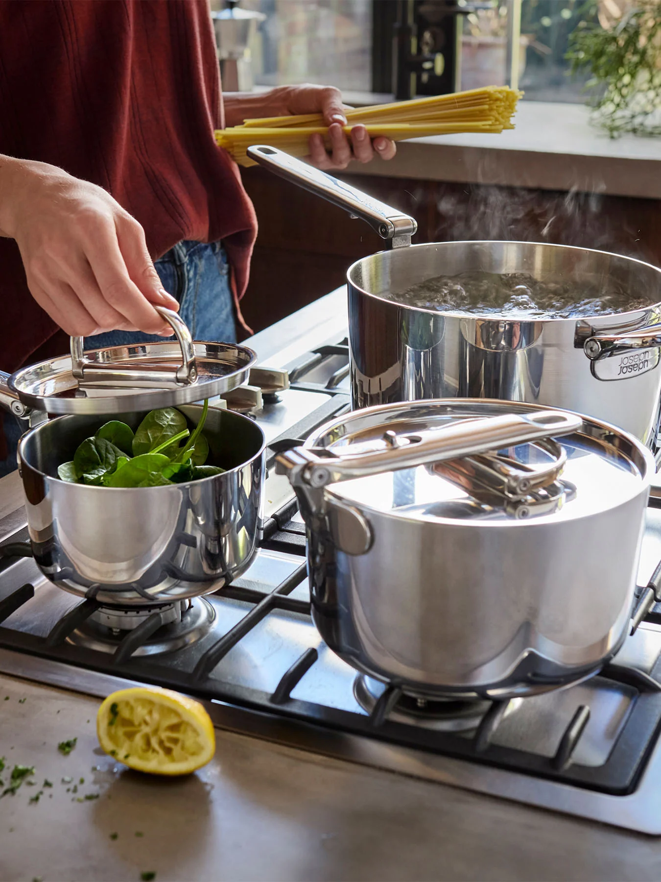 Space Steel 3 Piece Stainless Steel Saucepan Set - Image 4