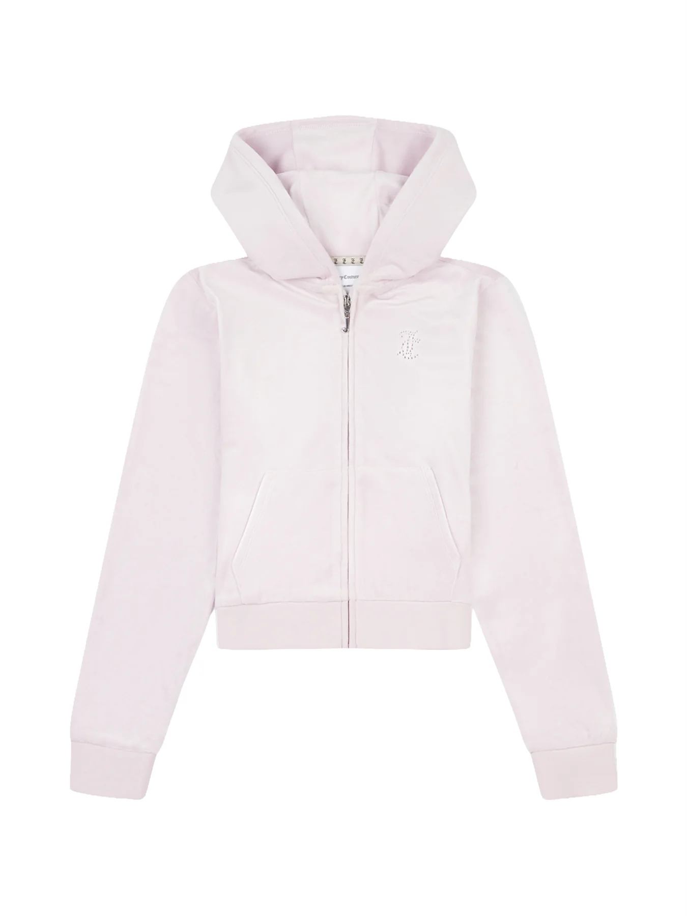 Kids’ Diamante Zip Through Hoodie Pink