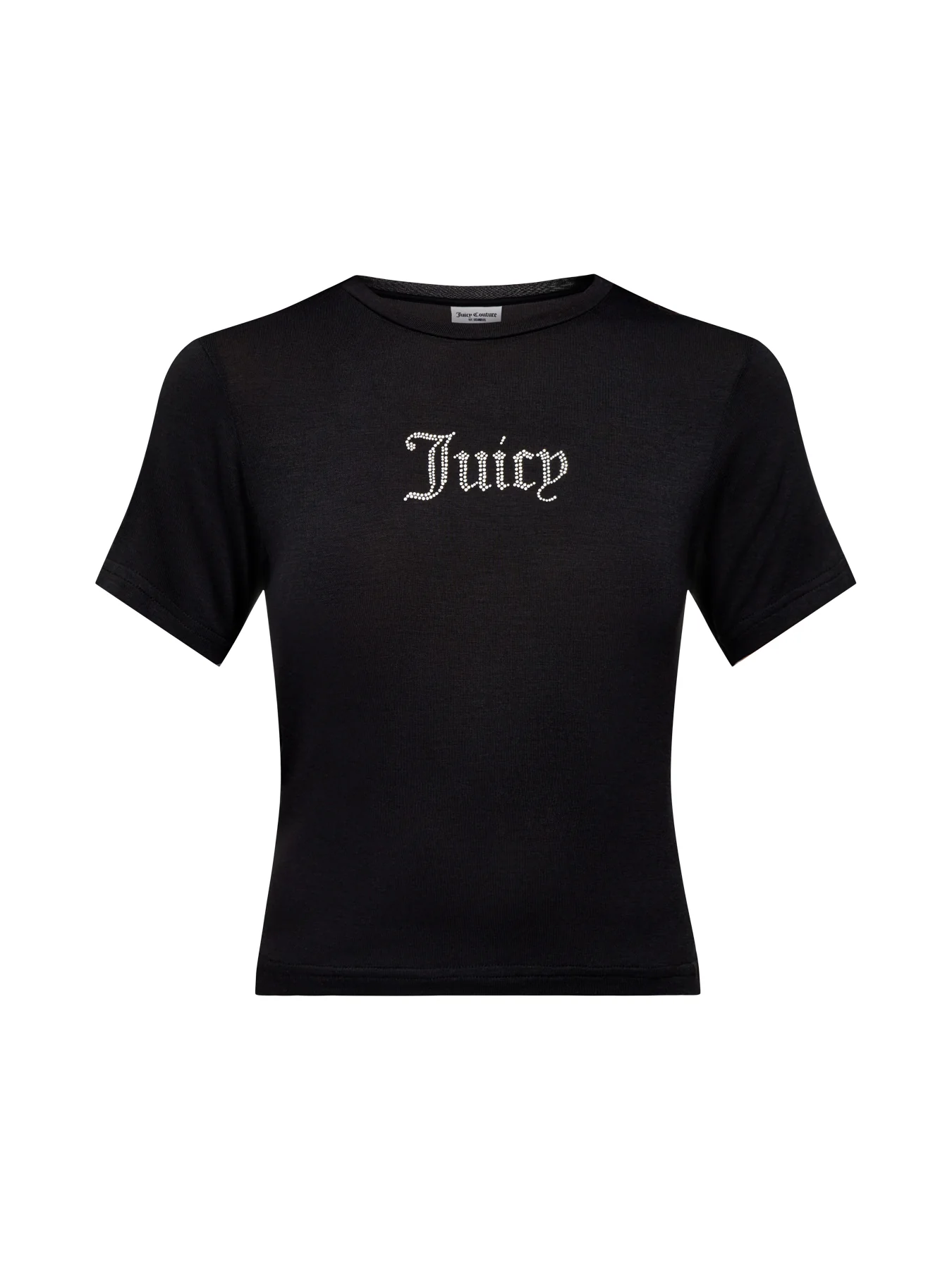 Sheer Fitted Diamante Black Tee
