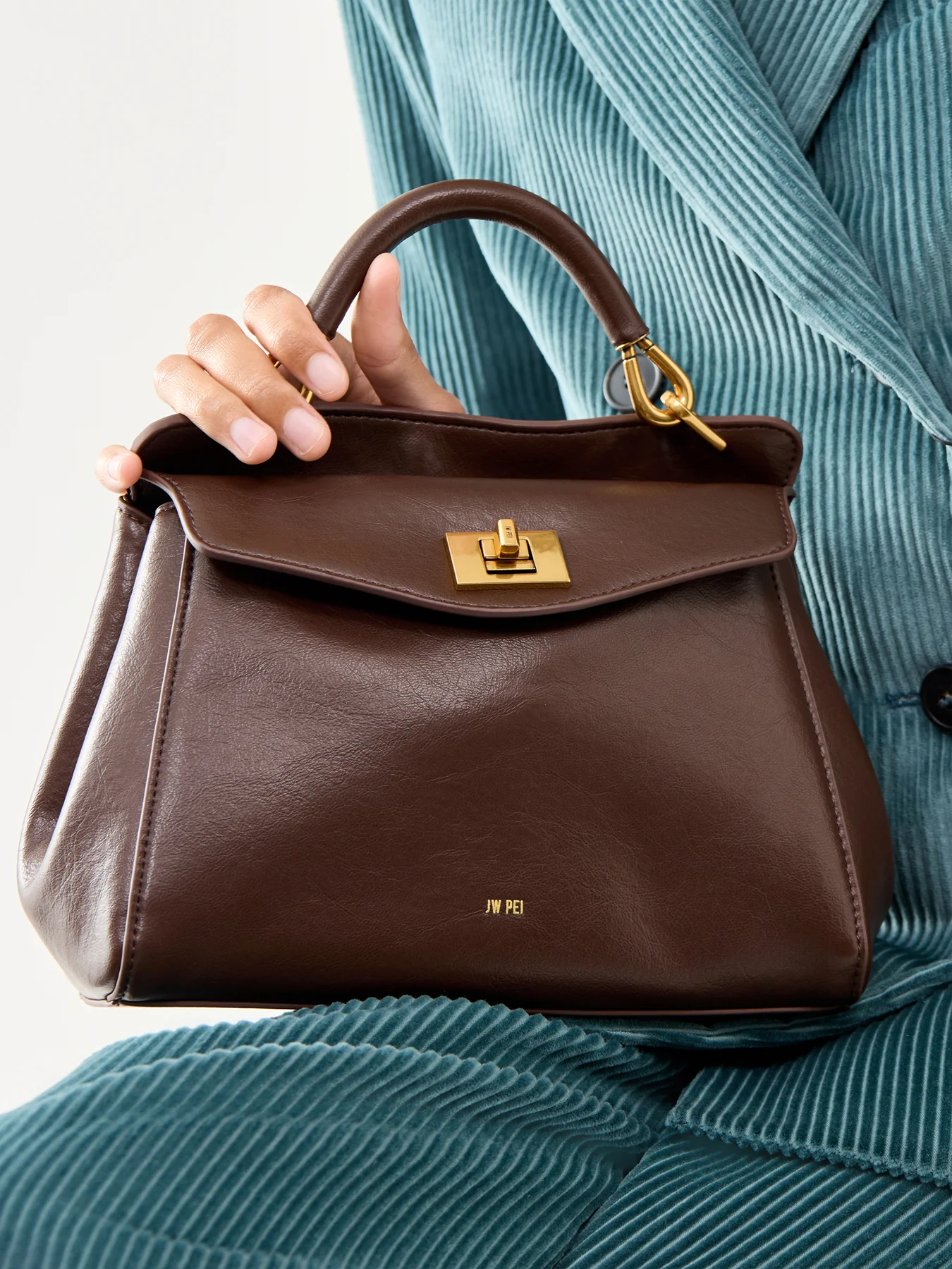Lucia Classic Top Handbag Dark Brown Dark Brown - Image 2