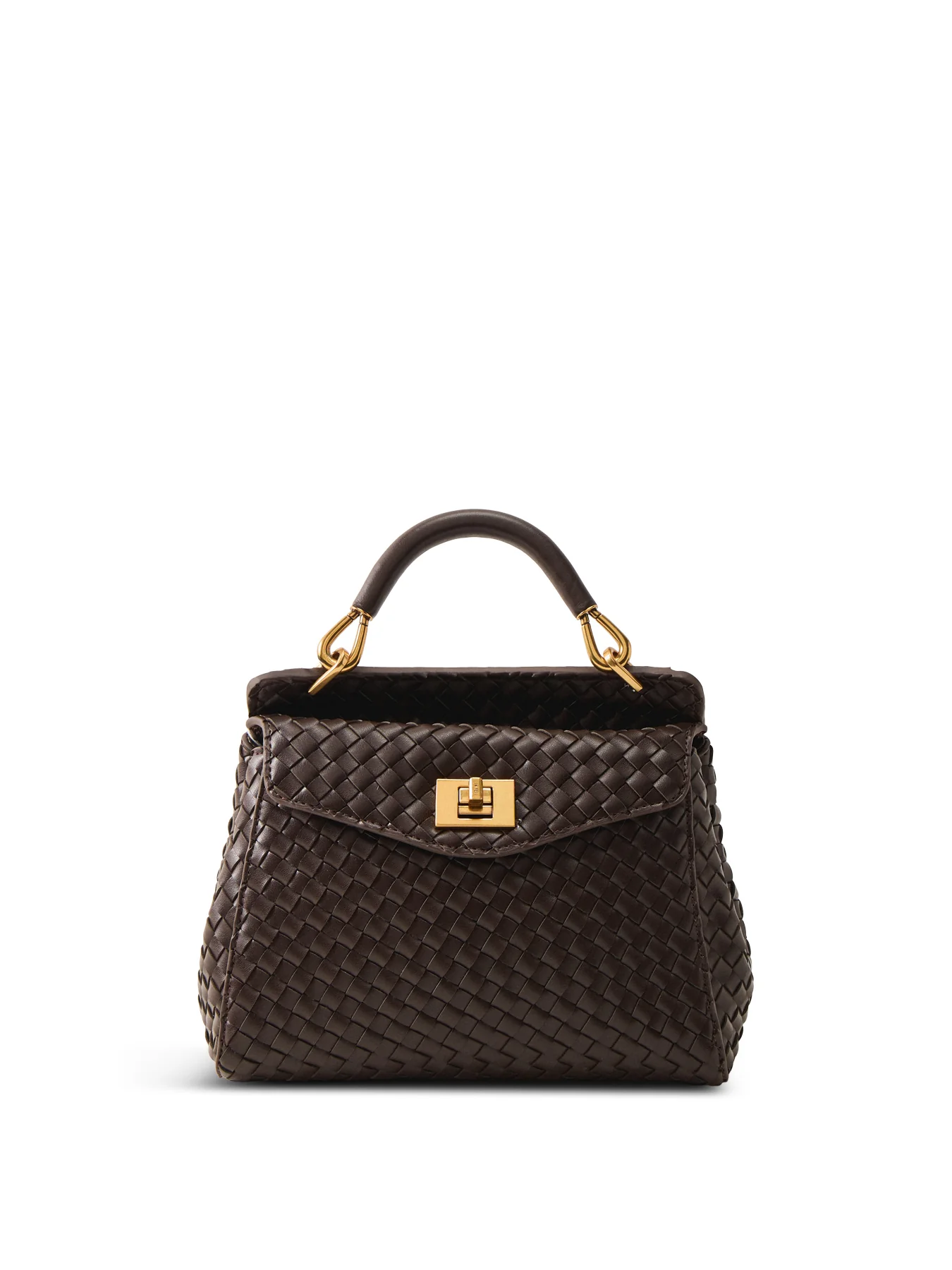 Lucia Classic Top Handle Woven Bag Cream