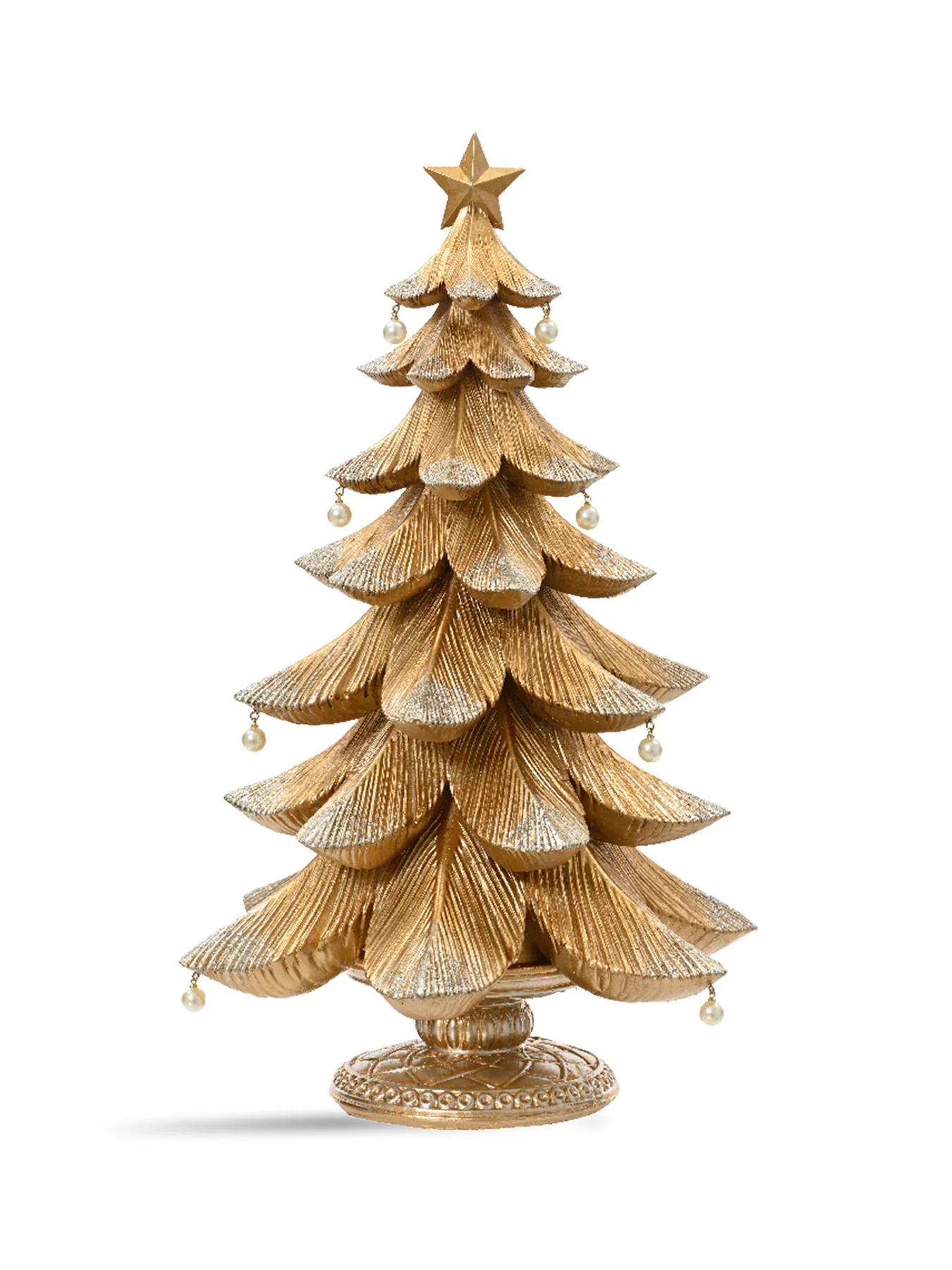 Polyresin Glittered Christmas Tree Gold