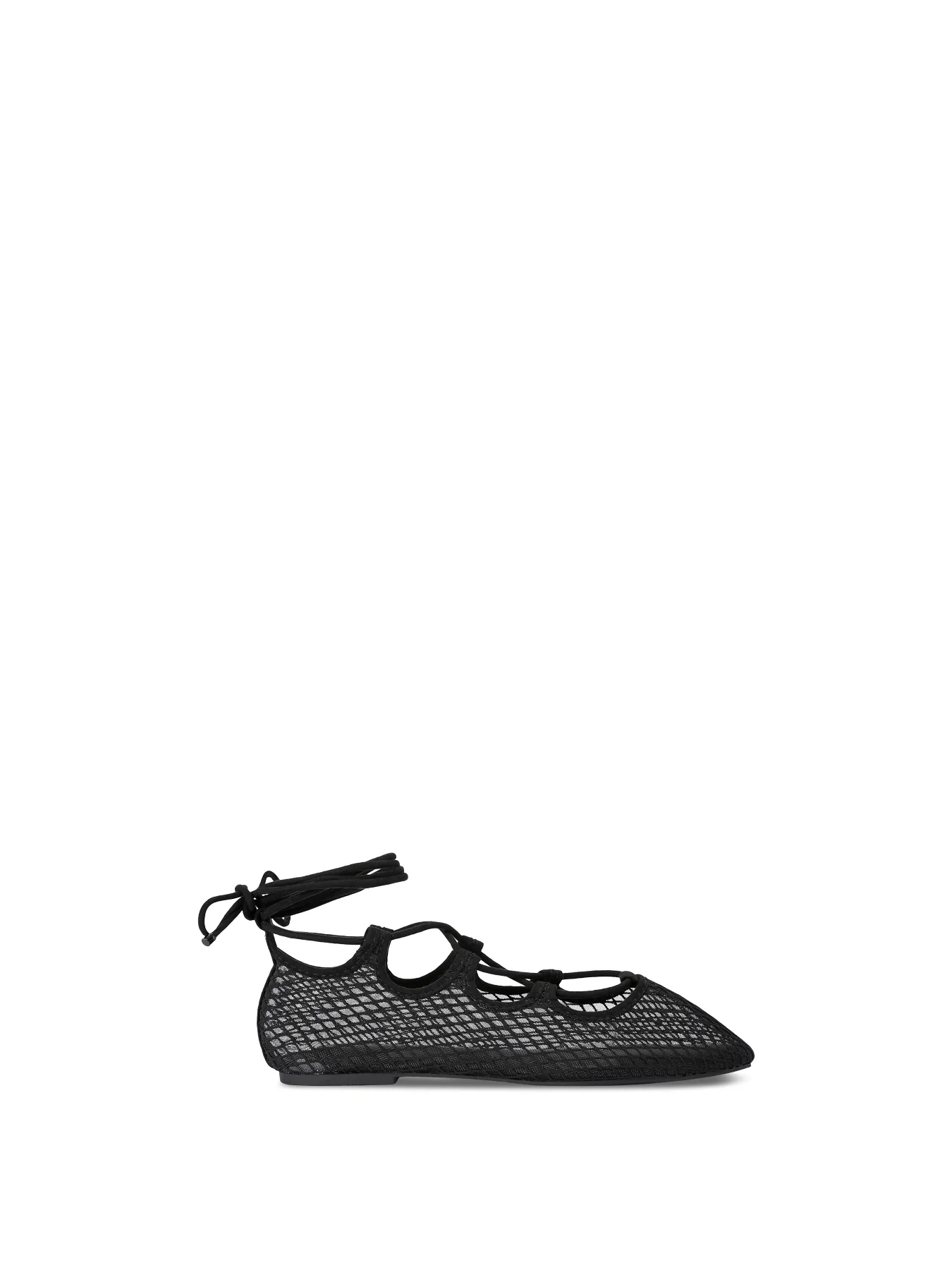 Nina Tie Up Black Flats
