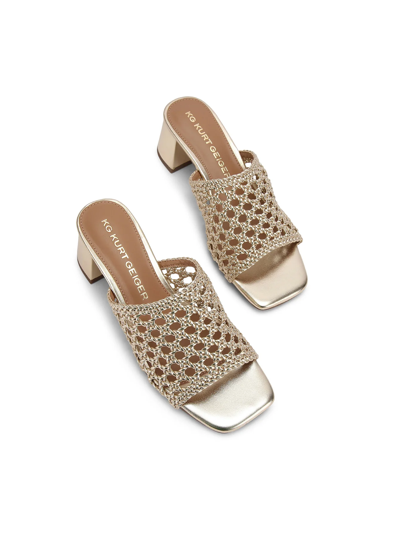 Remi Gold Block Heel Sandal - Image 2