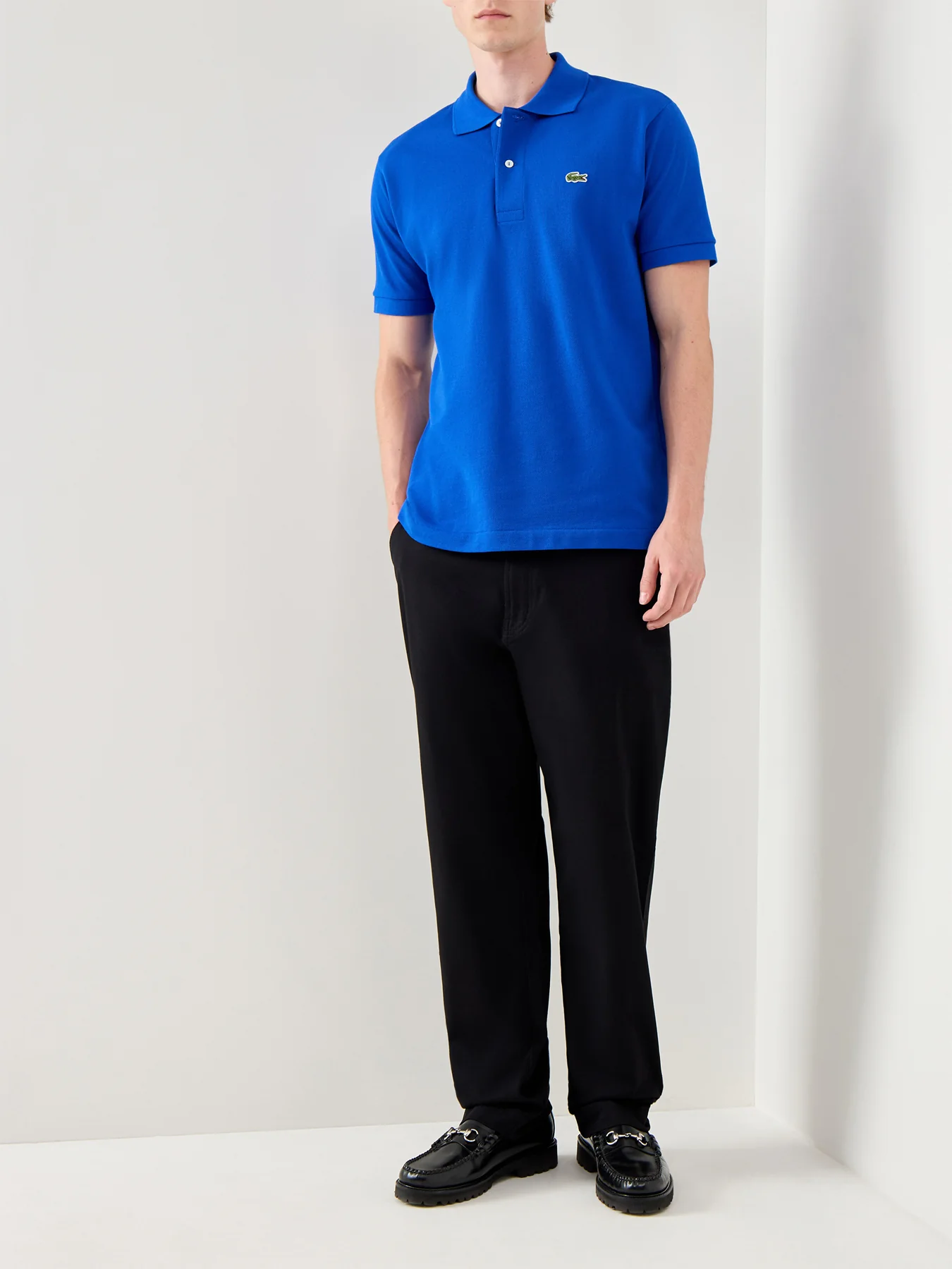 Classic Cotton Short Sleeves Polo Shirt Blue - Image 2