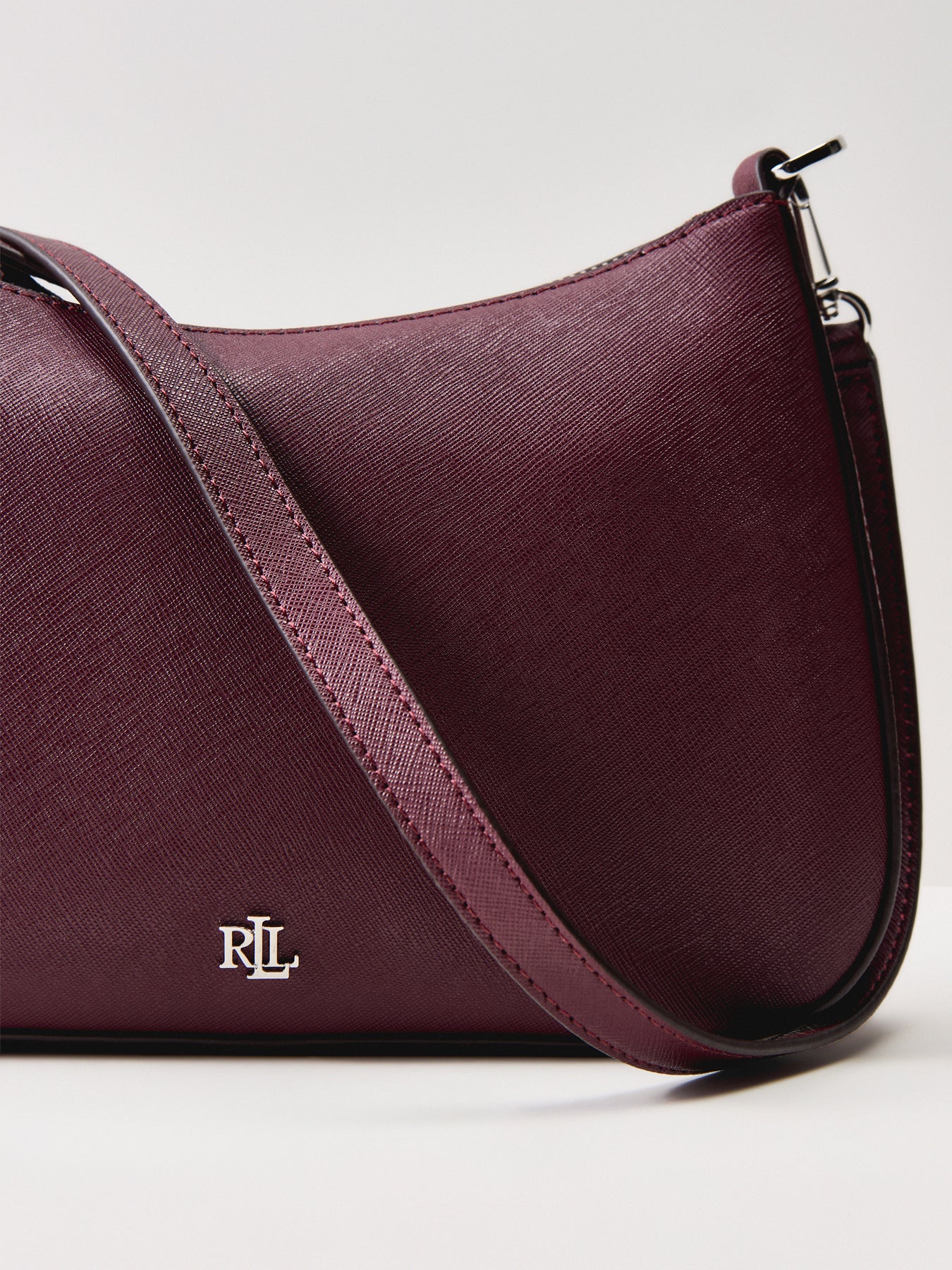 Danni Medium Leather Shoulder Bag Dark Garnet - Image 4