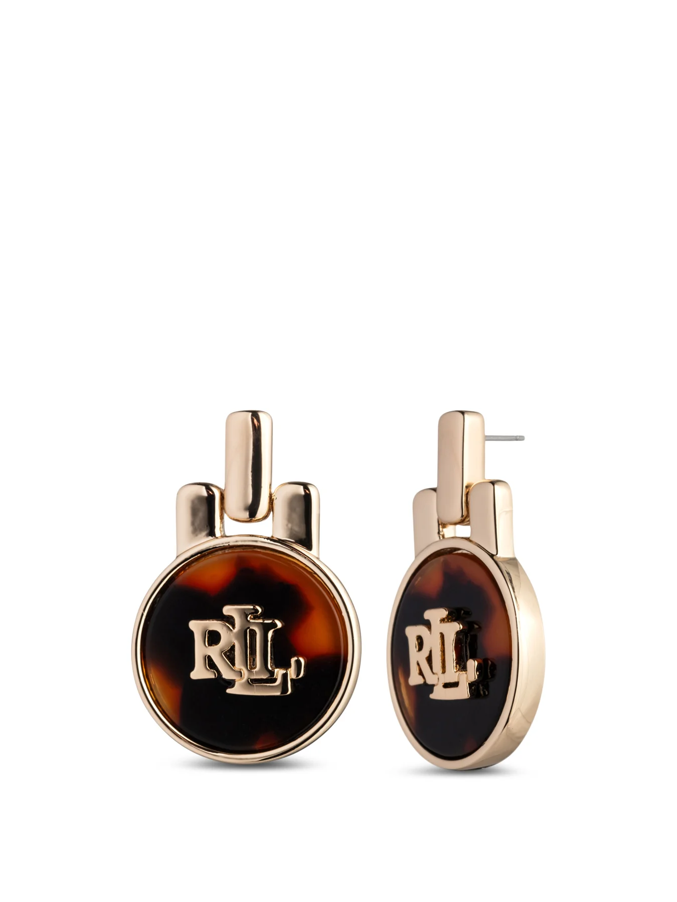 Pierced Logo Tort Drop Earrings