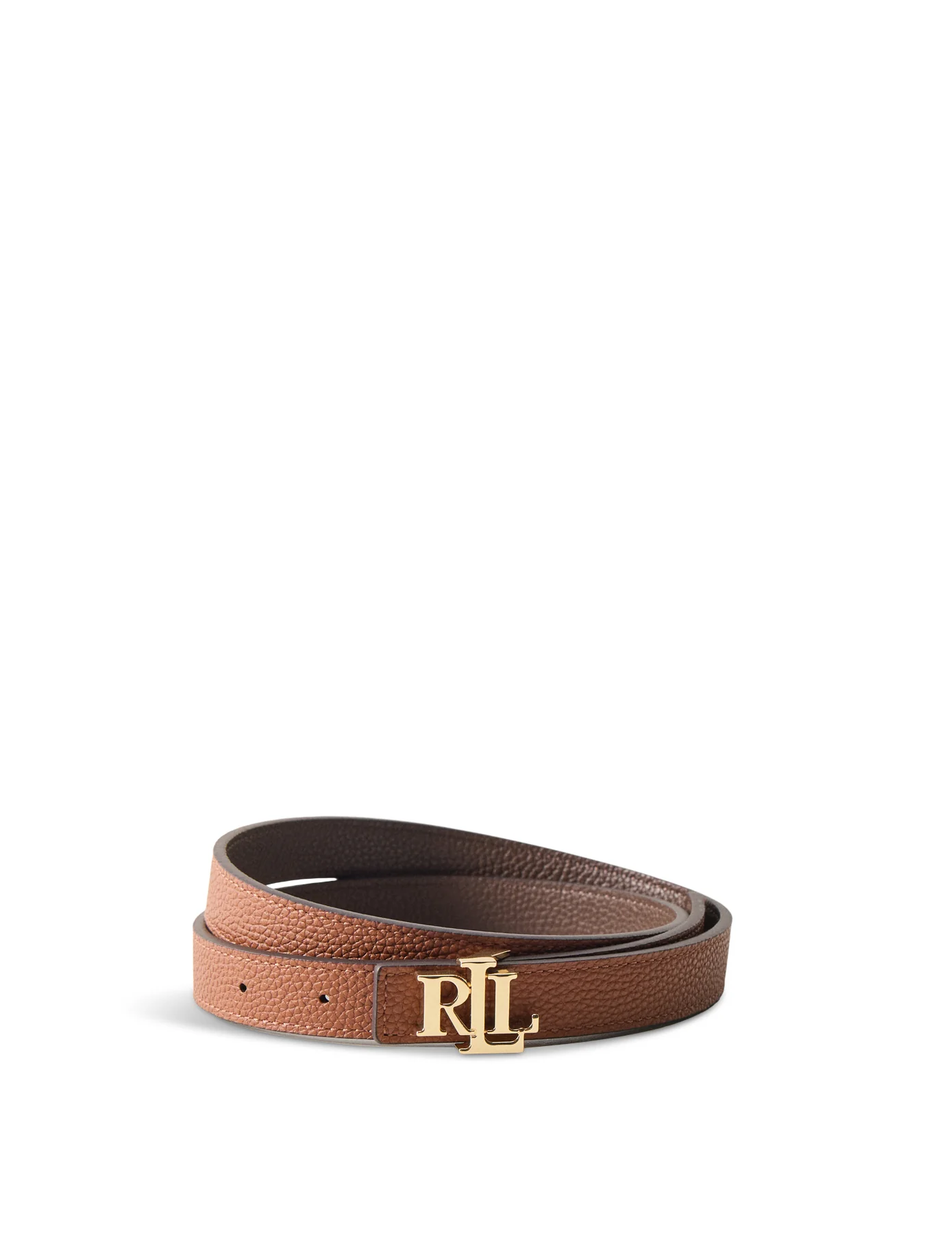 Reversible Skinny Leather Belt Tan