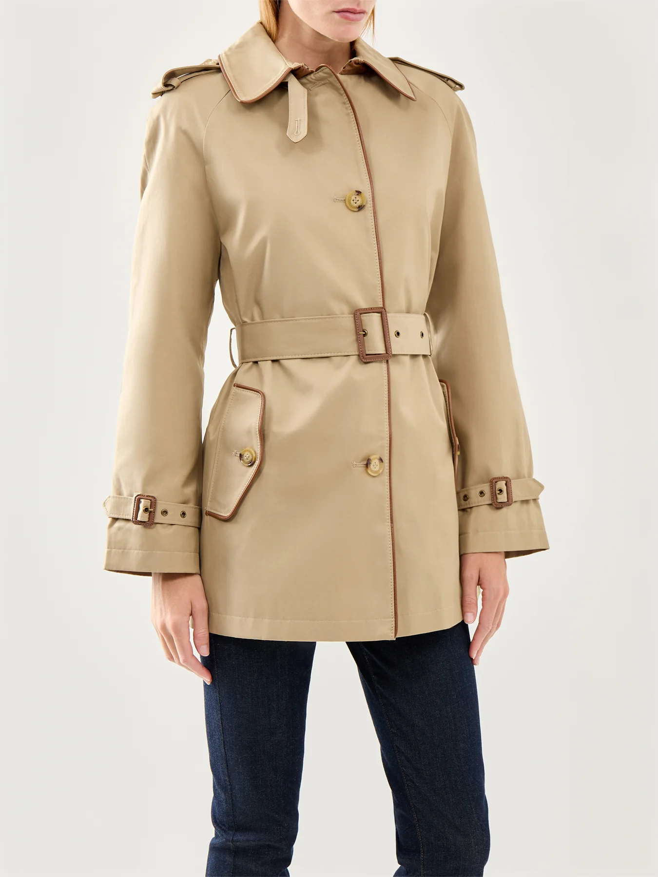 Short Trench Belted Coat - Image 4