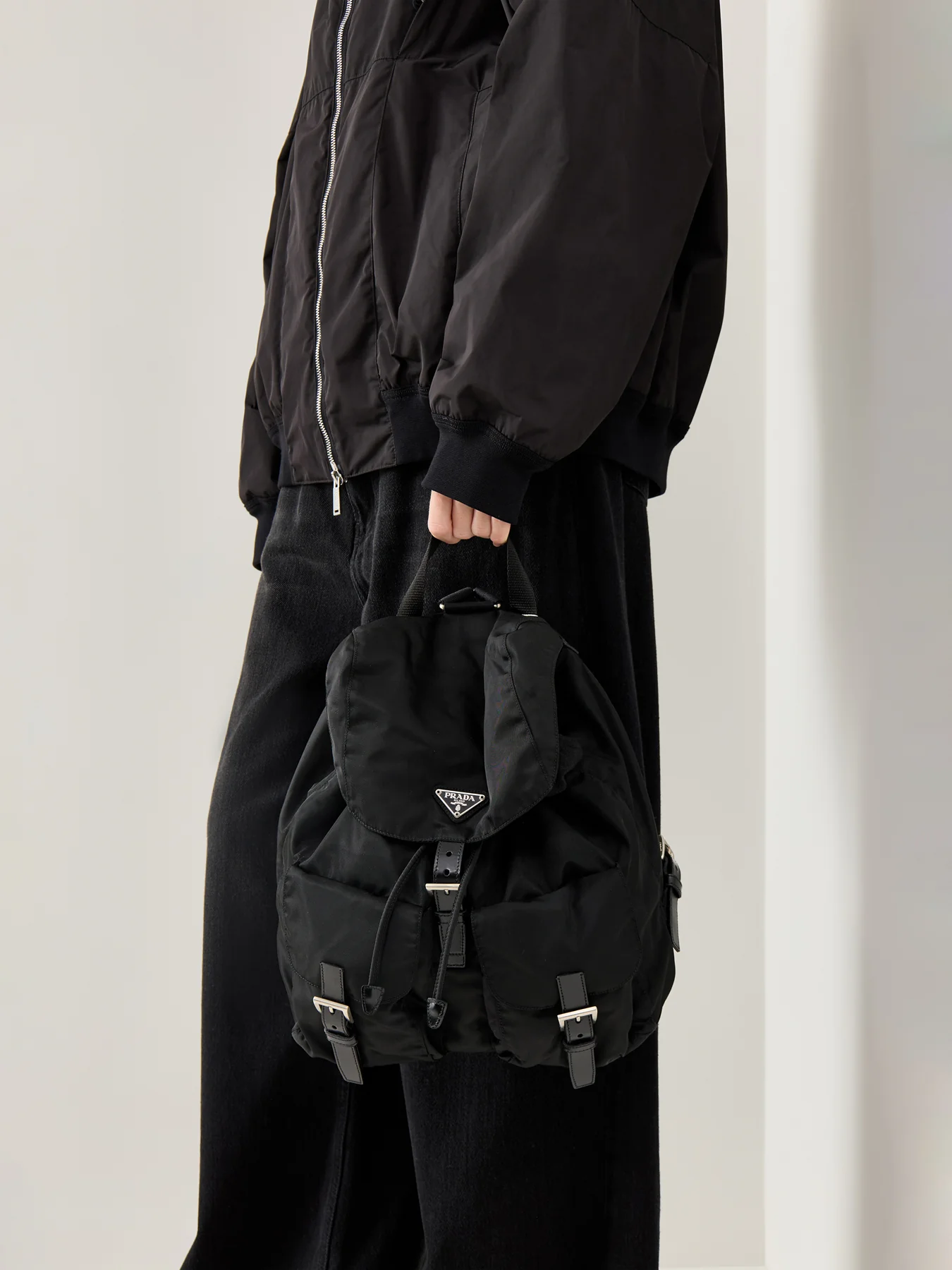 Vintage Prada Tessuto Nylon Backpack Black - Image 2