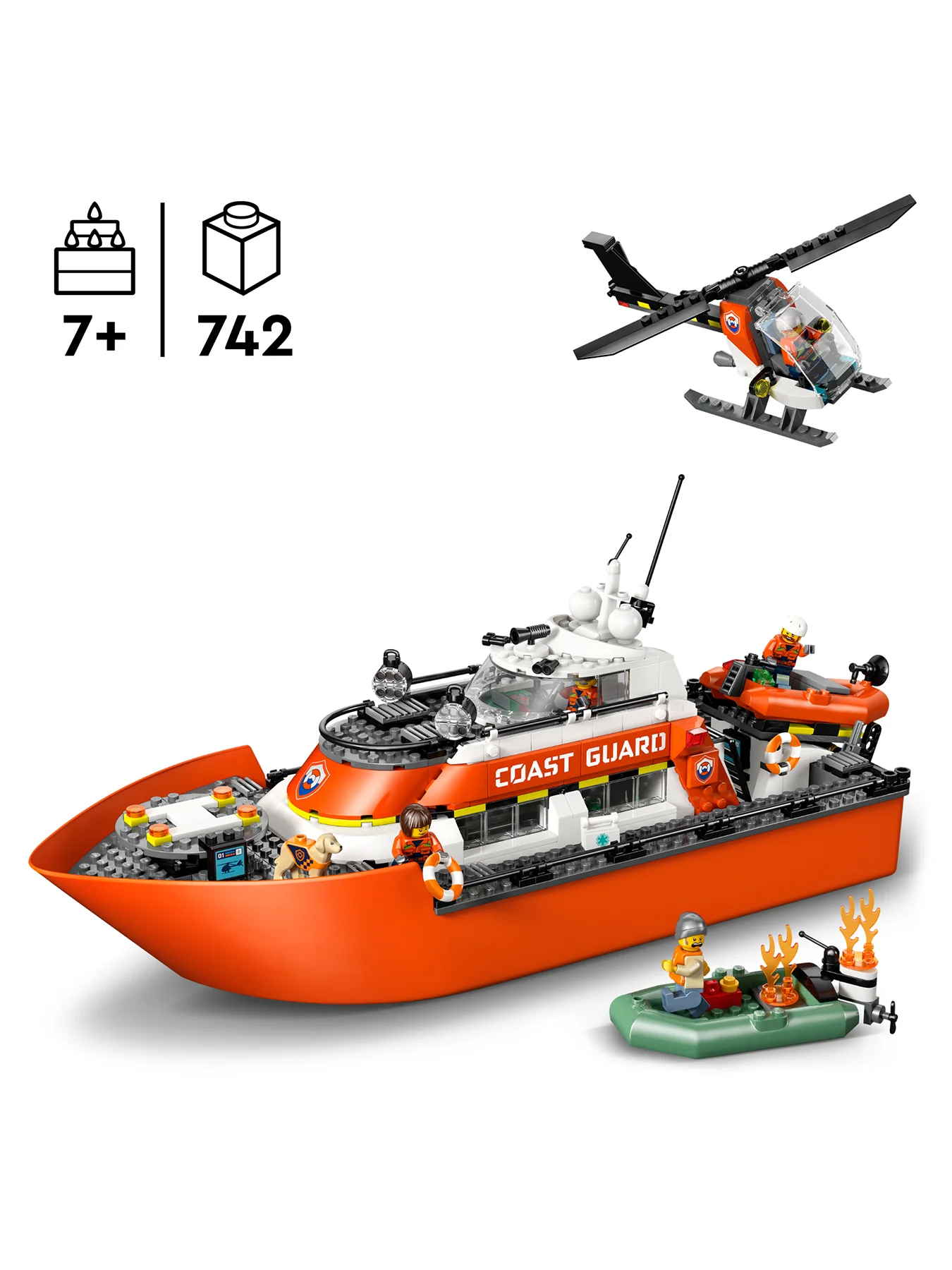 City Coast Guard Rescue Boat and Helicopter Set 60504 - Image 3