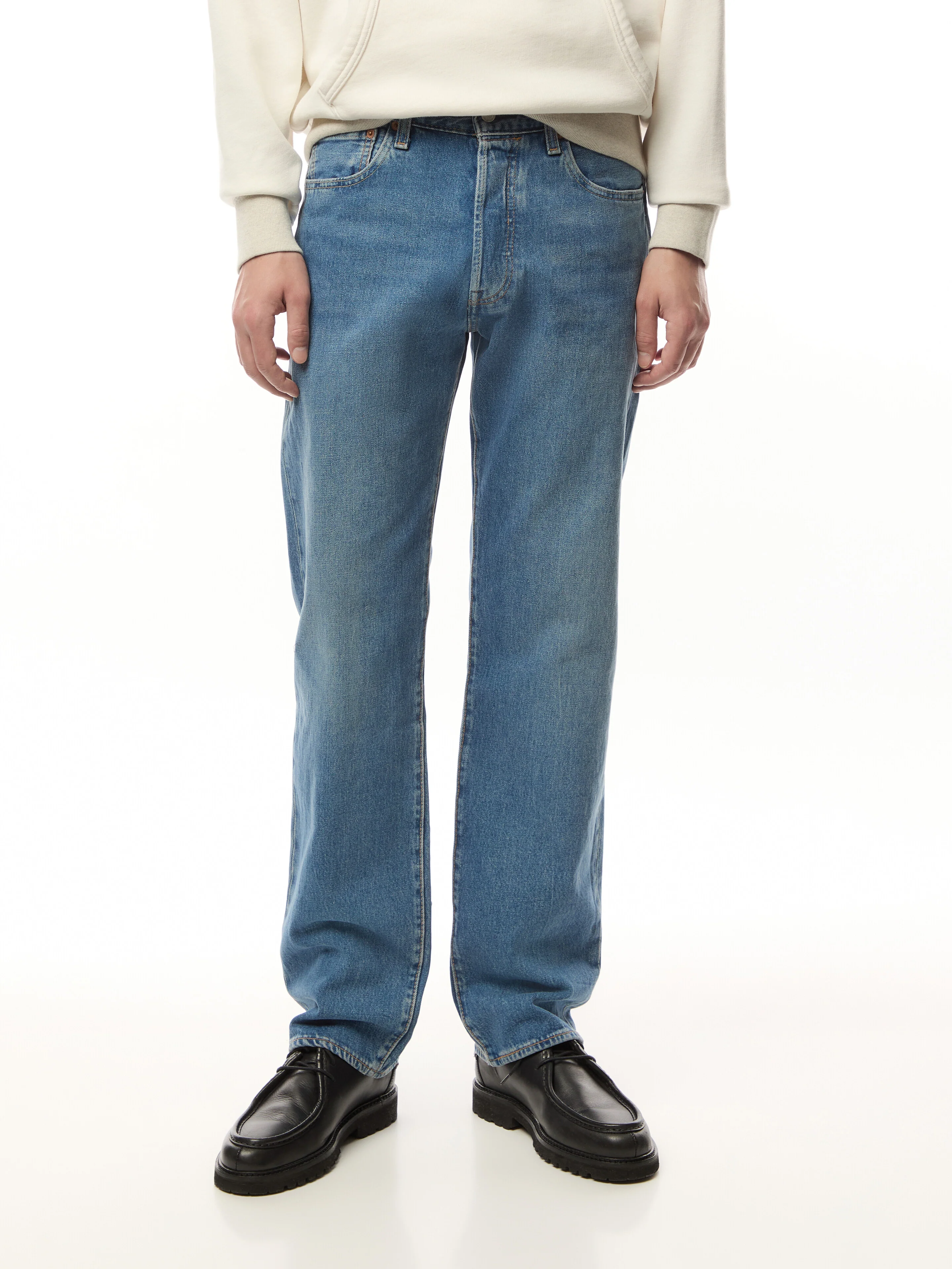 501 Levi Original Fit Med Indigo Worn In - Image 4