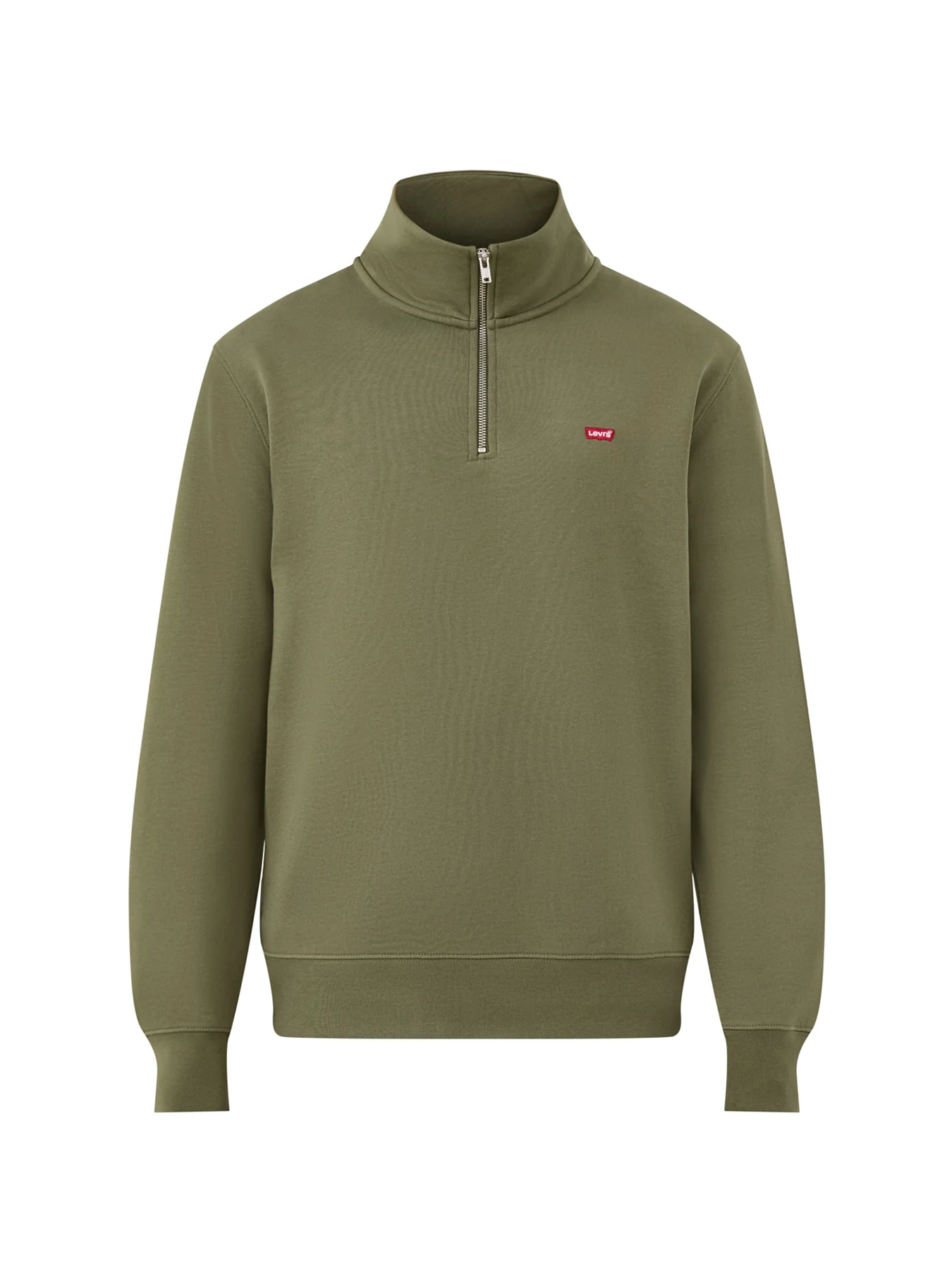 Original Long Sleeves Cotton 1/4 Zip Shirt Green