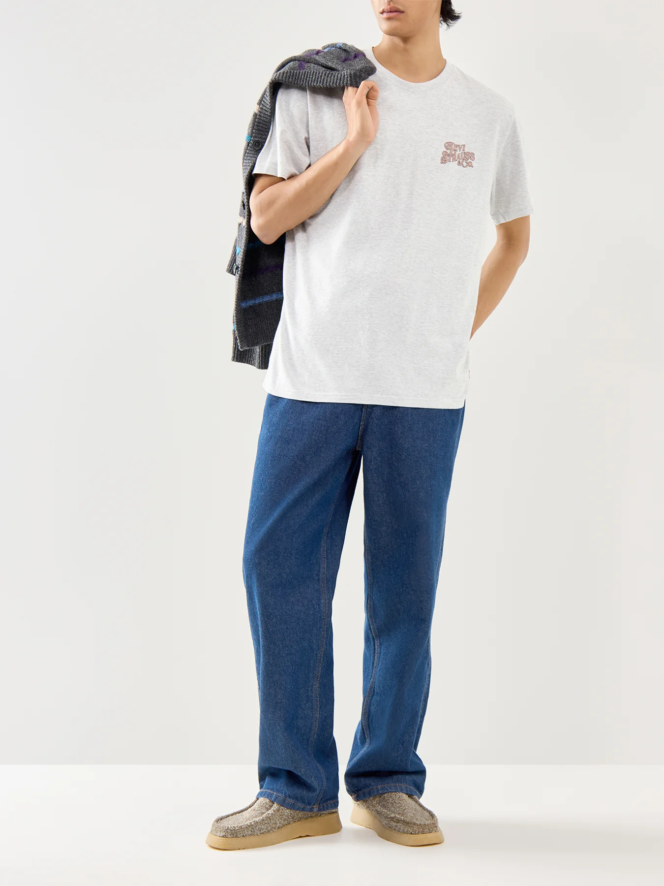 White Cotton Relaxed Fit Graphic T-Shirt - Image 2