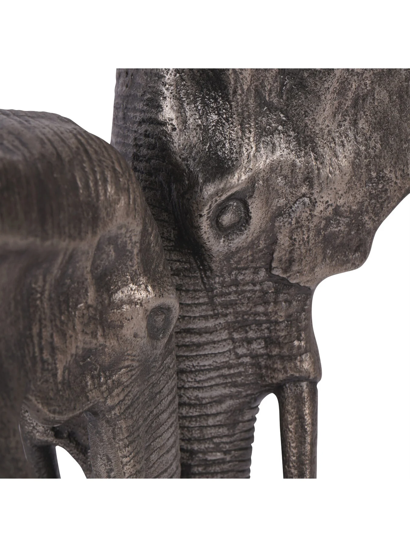 Kariba Cast Aluminium Nuzzling Elephants Sculpture - Image 4