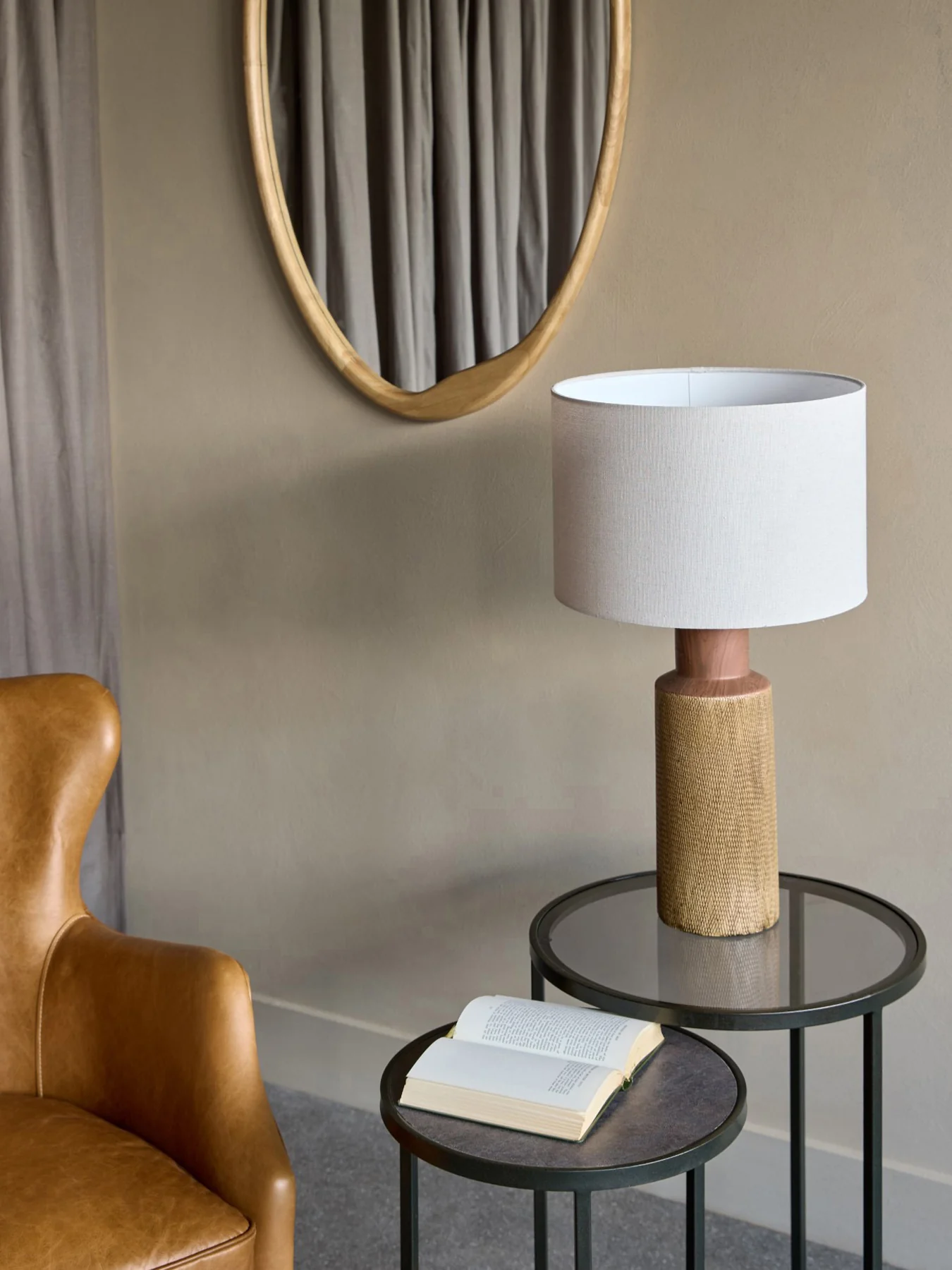 Hastings Textured Ceramic Table Lamp with Shade E27 60W - Image 2