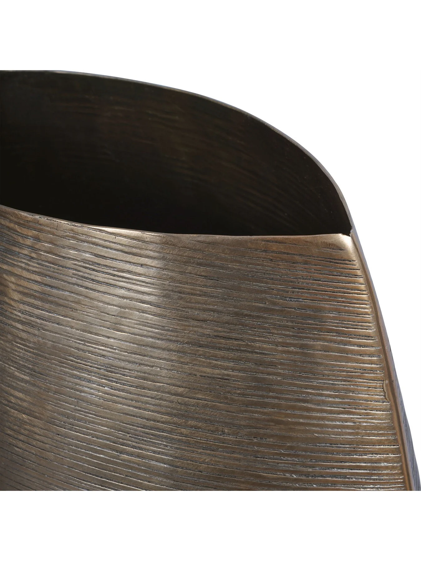 Southwold Textured Oval Antique Brass Vase 80cm - Image 3