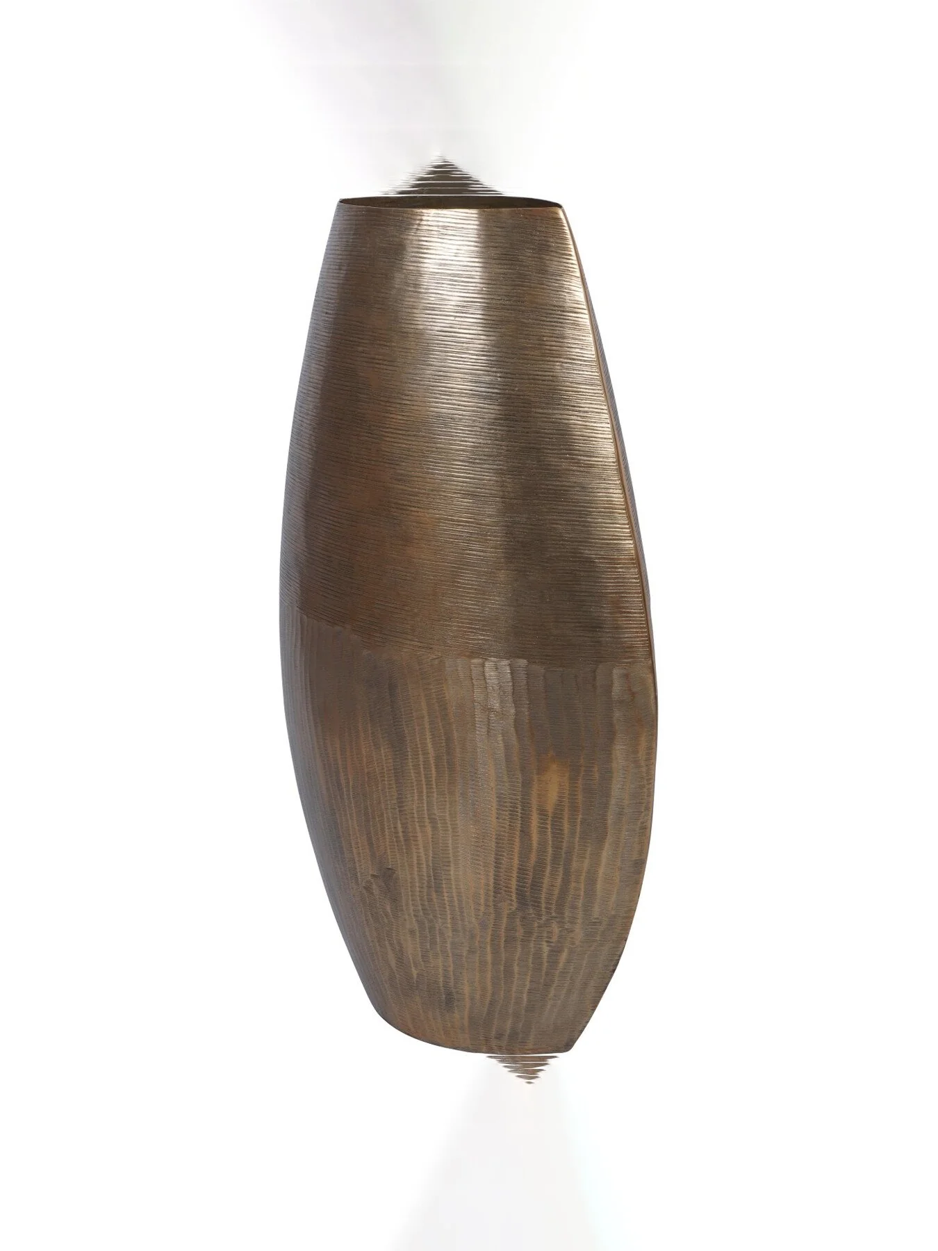 Southwold Textured Oval Antique Brass Vase 80cm - Image 4